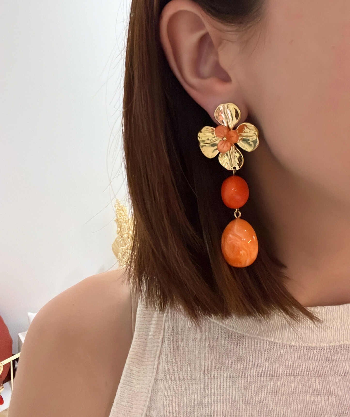 Kate oranges - Boucles d'oreilles pendantes