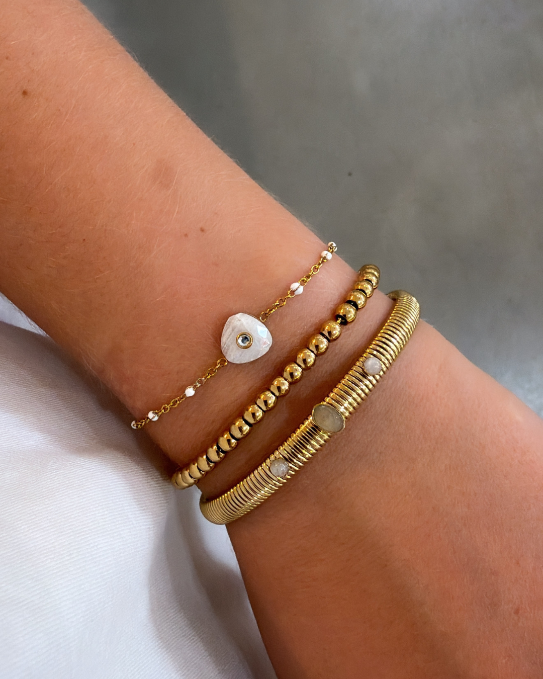 Louna blanc - Bracelet fin
