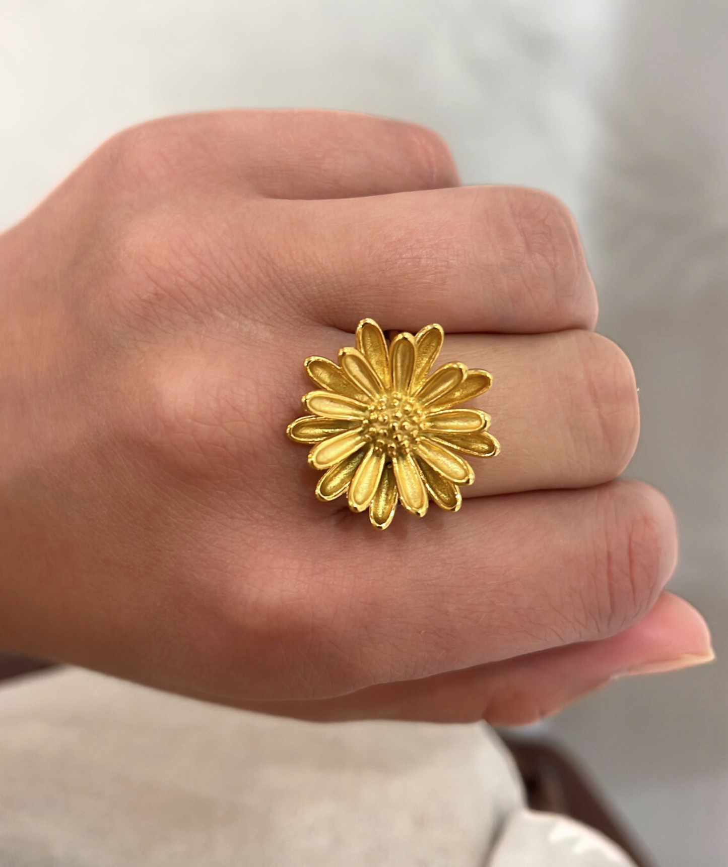 Florette - Bague fleur ajustable
