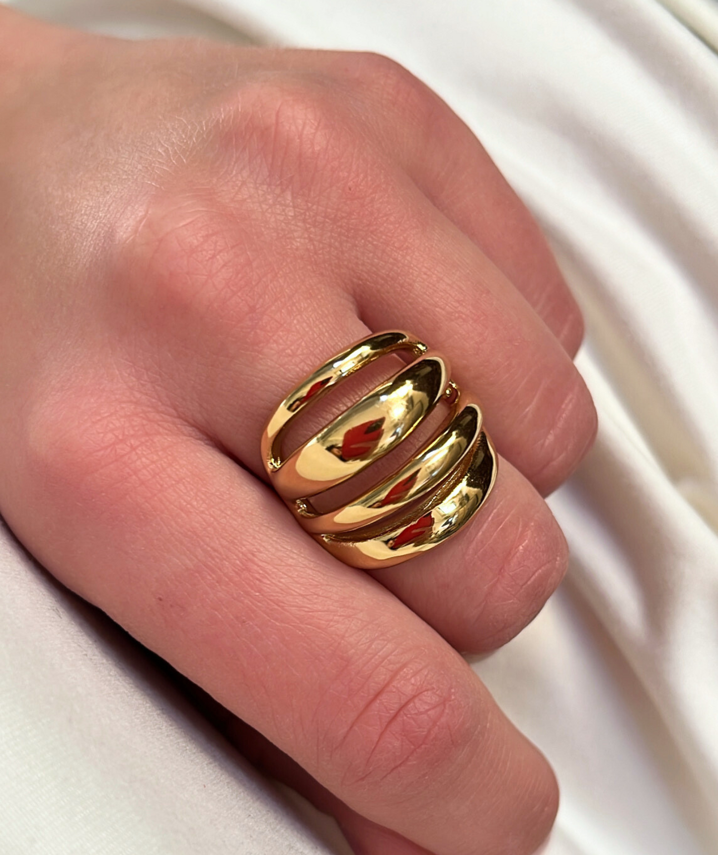 Sally - Bague large dorée