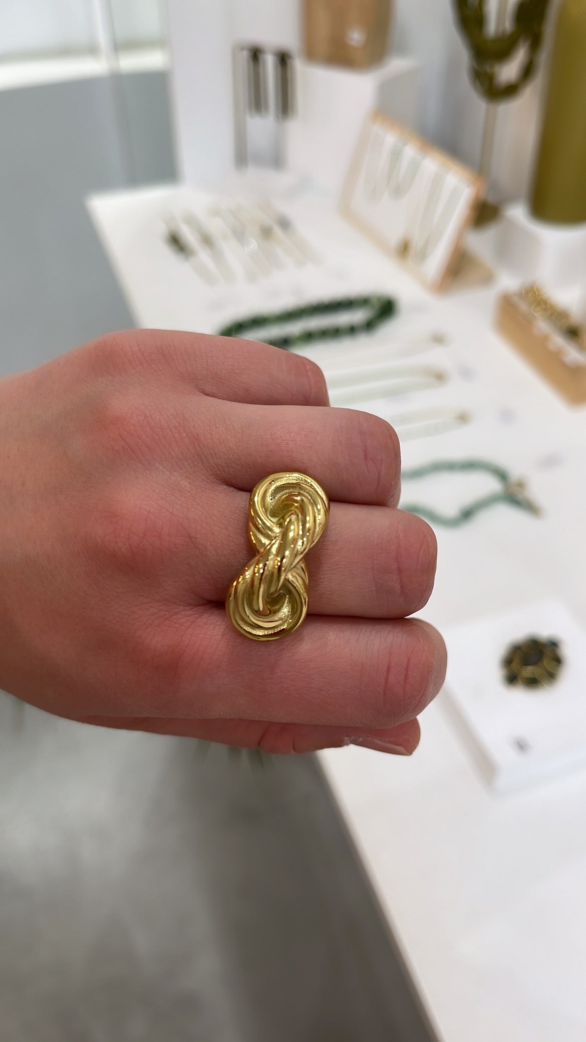 Ysée - Bague noeud dorée