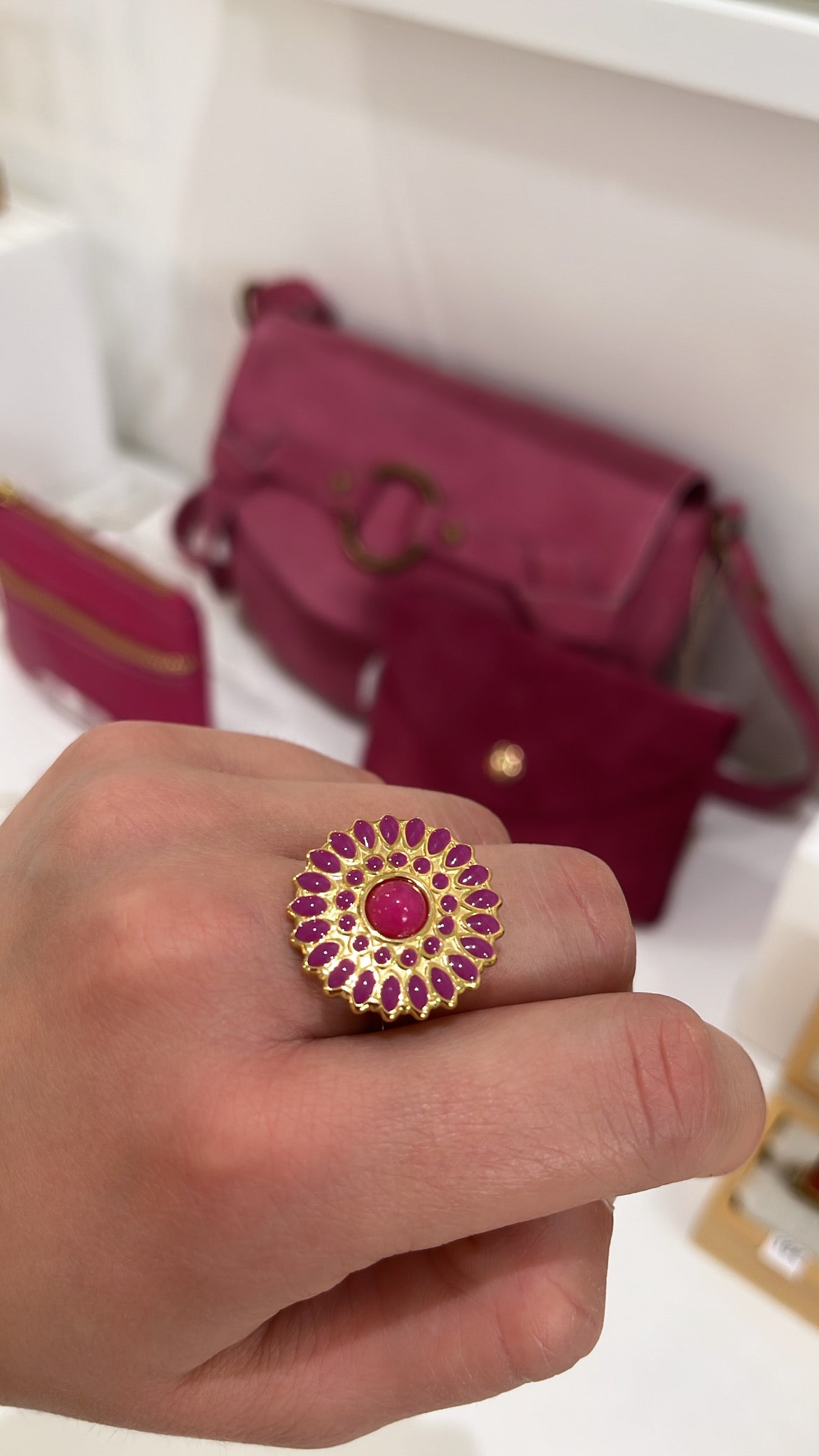 Elowen - Bague rosace rose