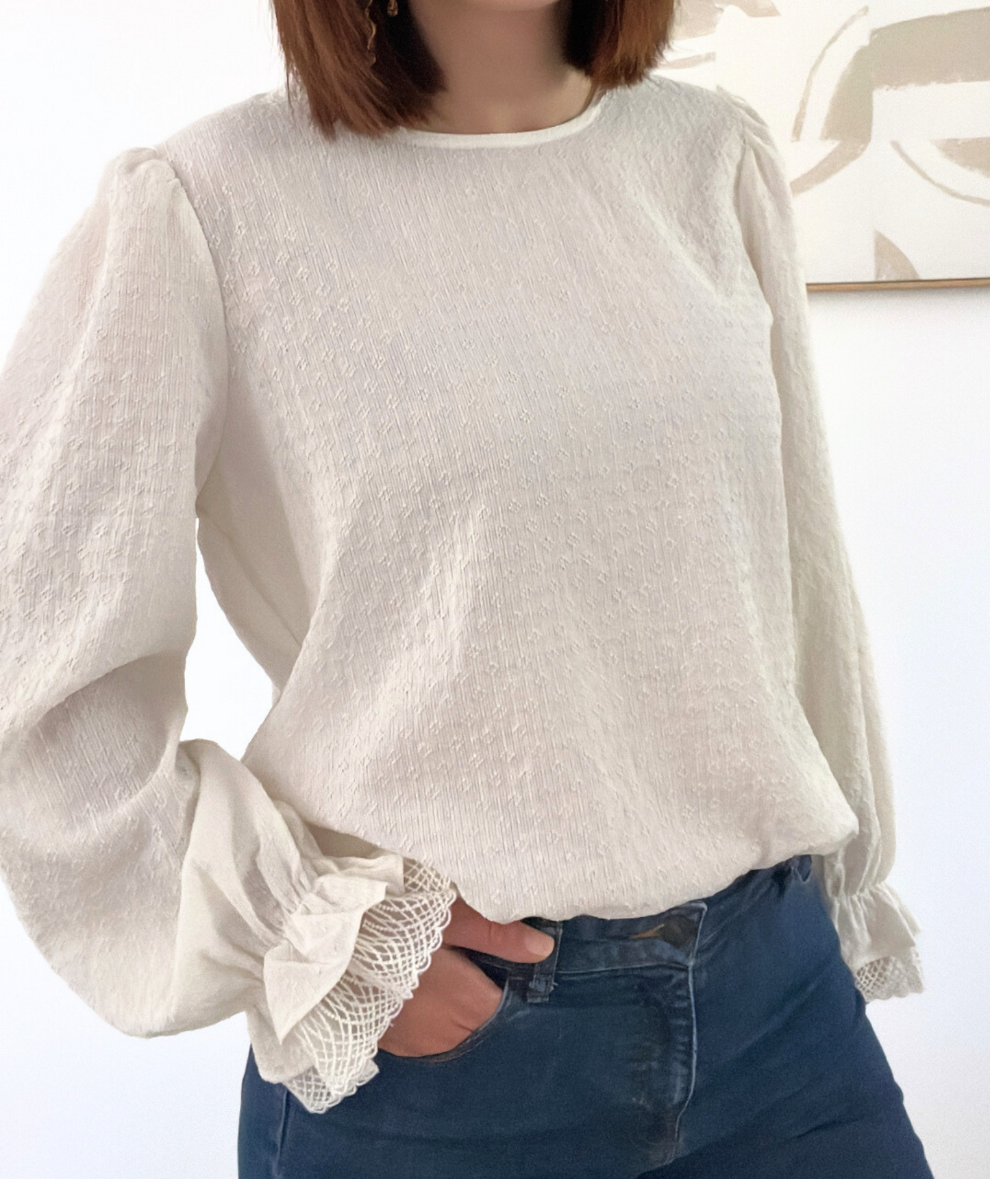 Cassia - Blouse délicate avec manches en dentelle