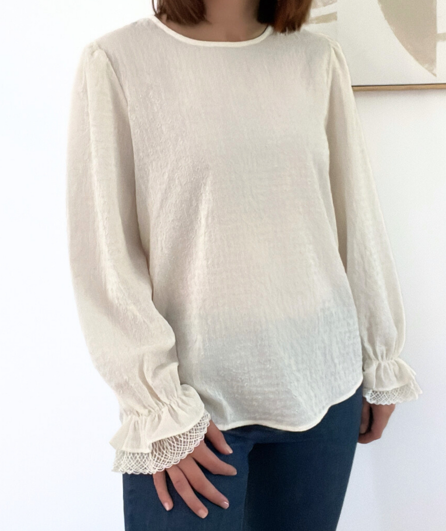 Cassia - Blouse délicate avec manches en dentelle