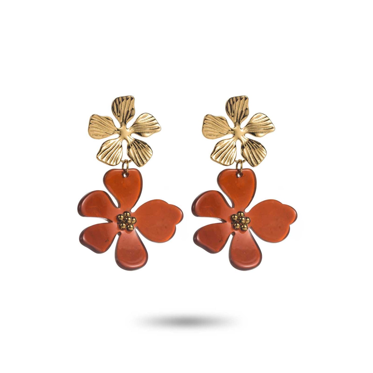 Joyce - Boucles d'oreilles double fleur