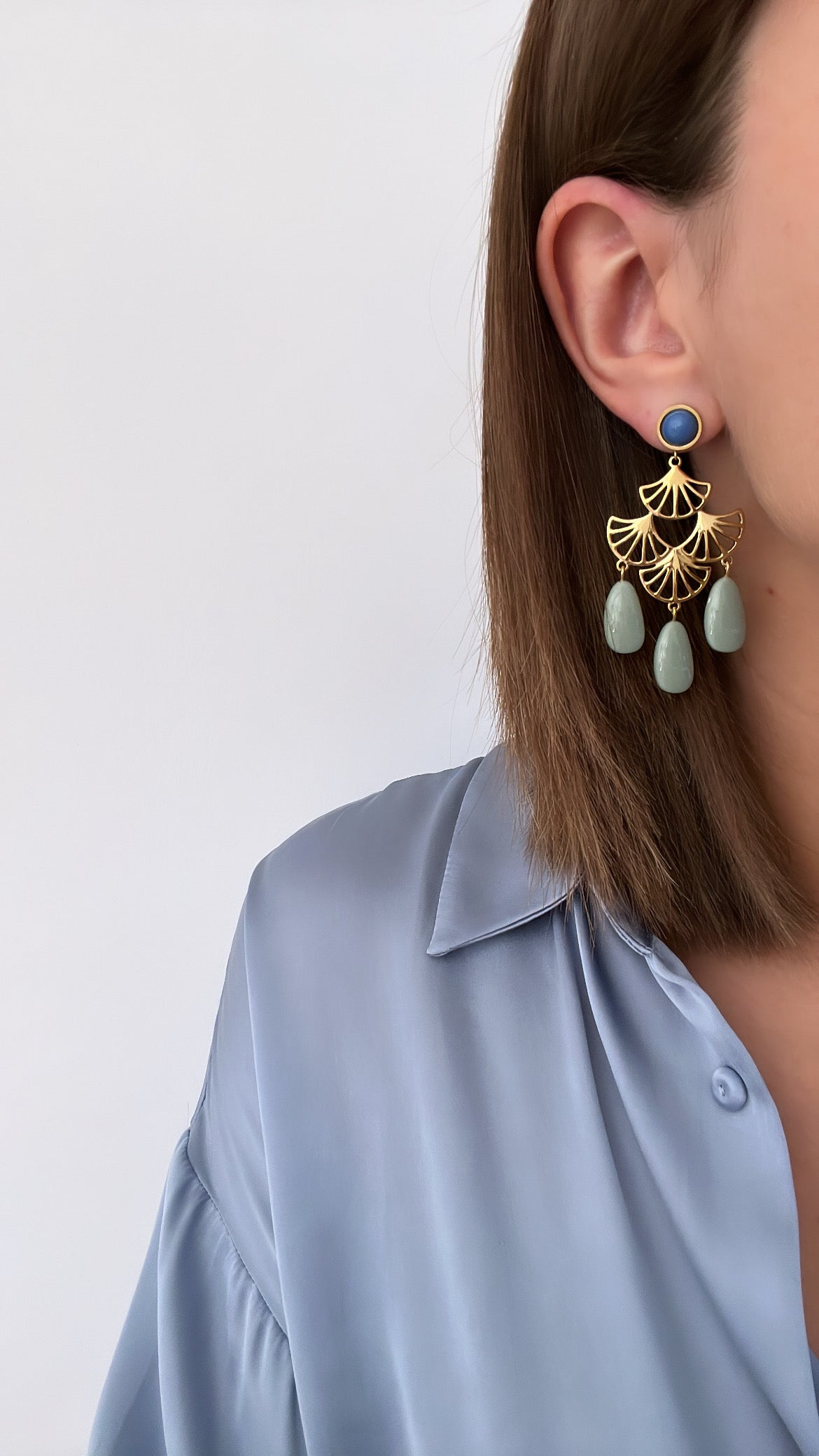 Boucles d'oreilles Edwige bleues