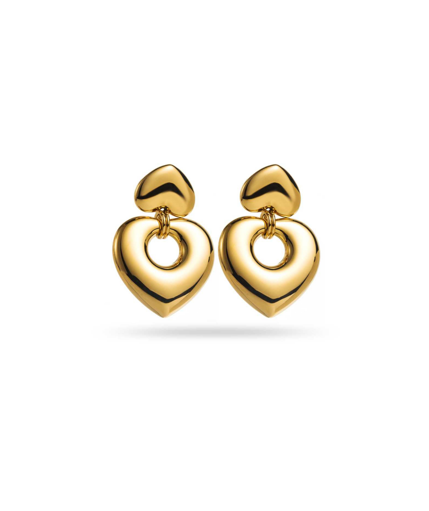 Stella - Boucles d'oreilles coeur doré