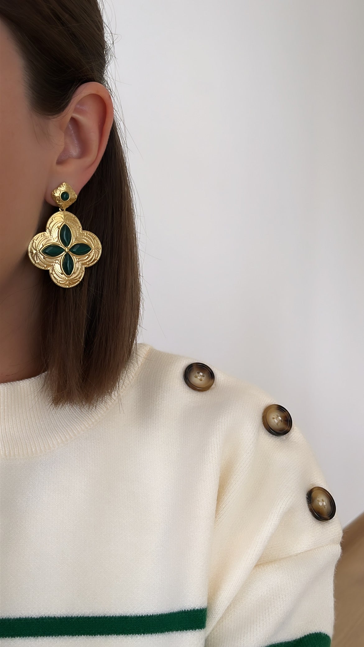 boucles d'oreilles tendances en acier inoxydable