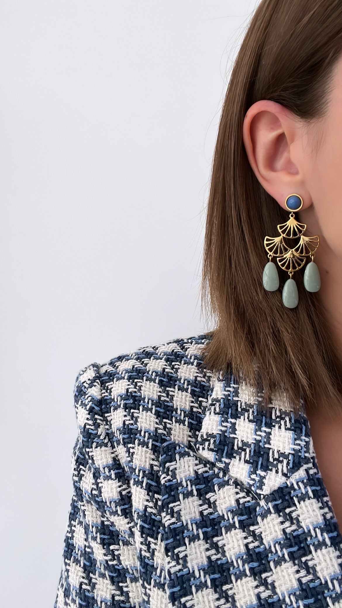 Boucles d'oreilles Edwige bleues
