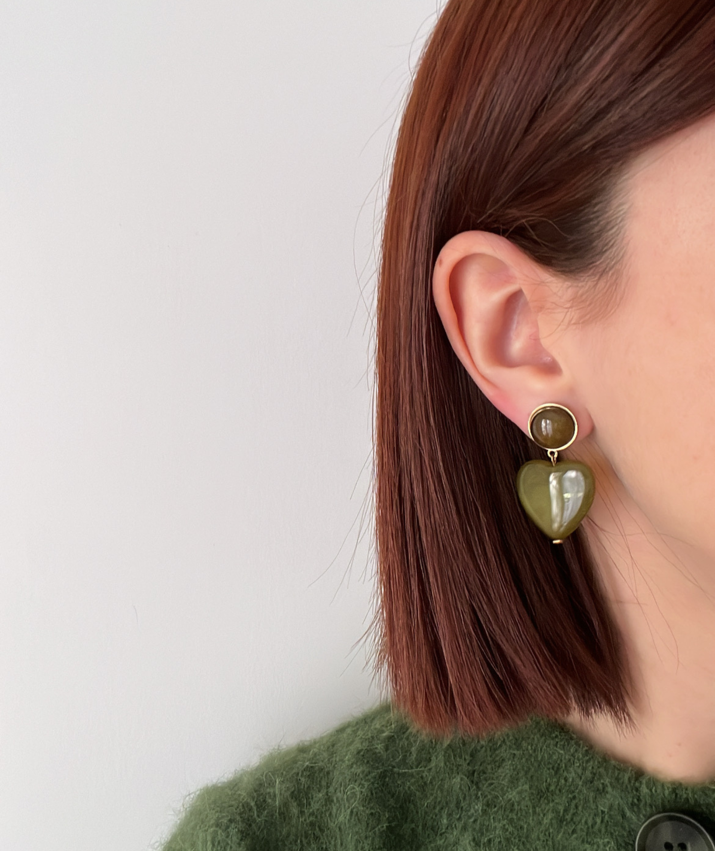 Karen vertes - Boucles d’oreilles cœur