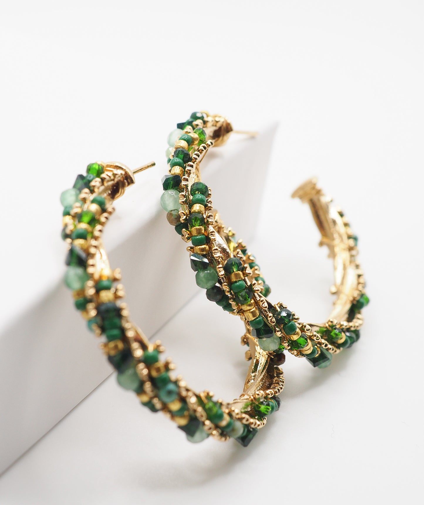 Boucles d'oreilles Jeanne vertes