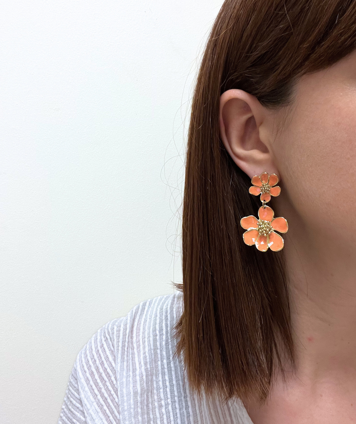 Habby - Boucles d'oreilles double fleurs