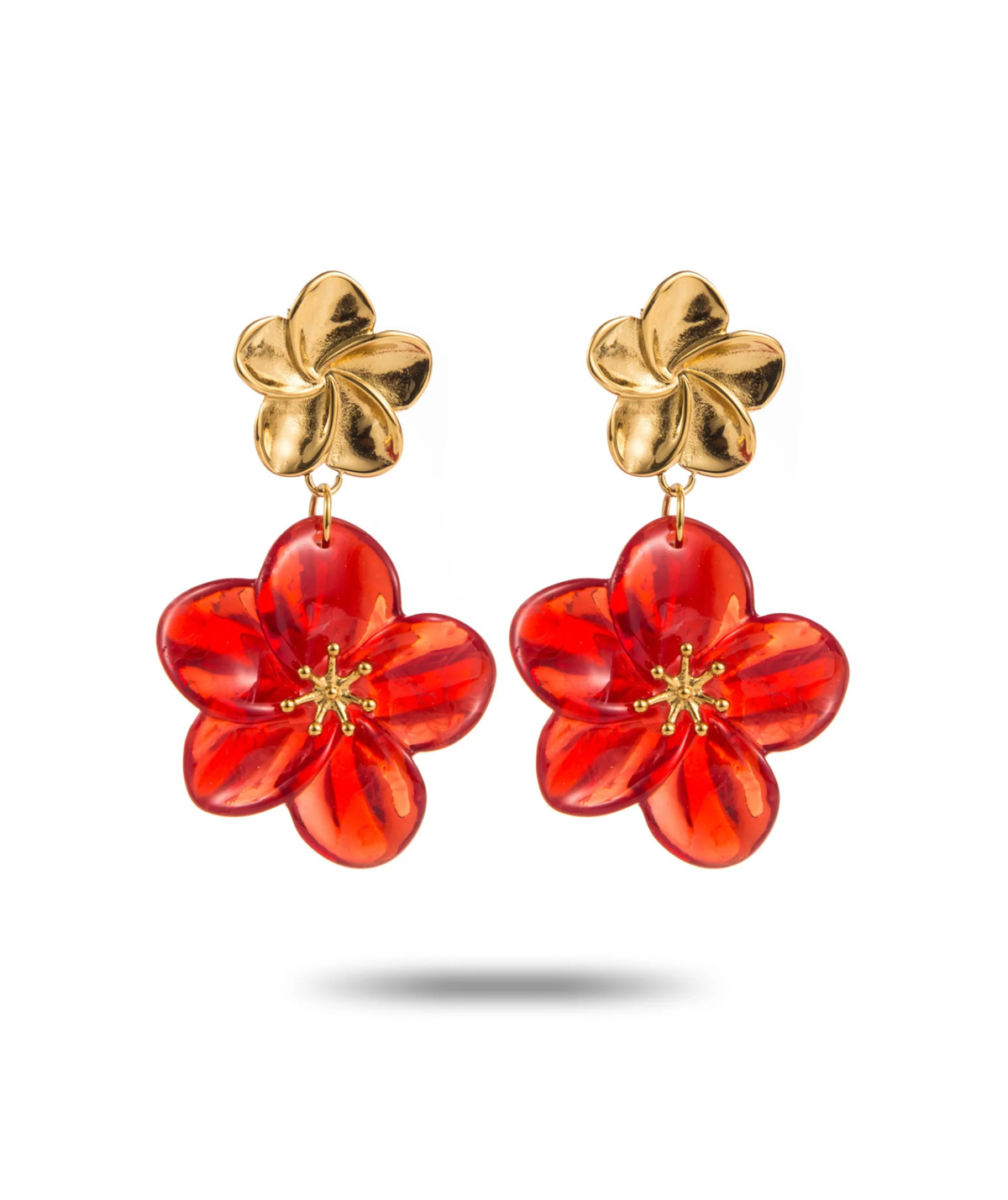 Carla - Boucles d’oreilles fleurs rouges