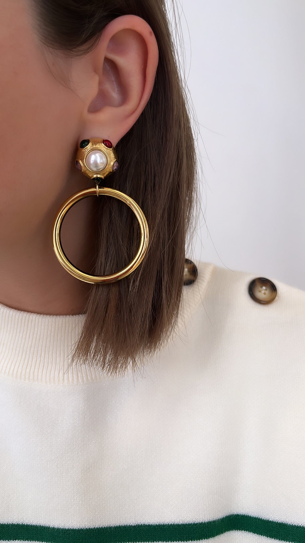boucles d'oreilles colorées en acier inoxydable