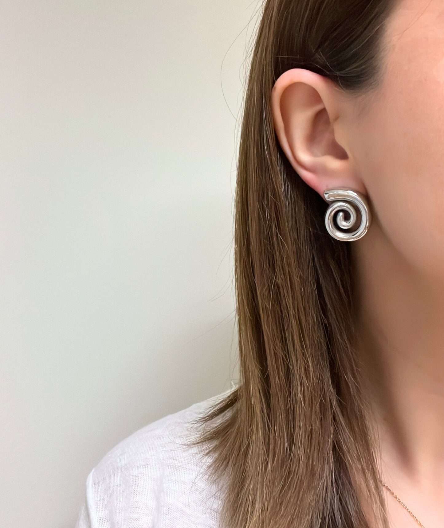 Carolina argentées - Boucles d'oreilles spirale