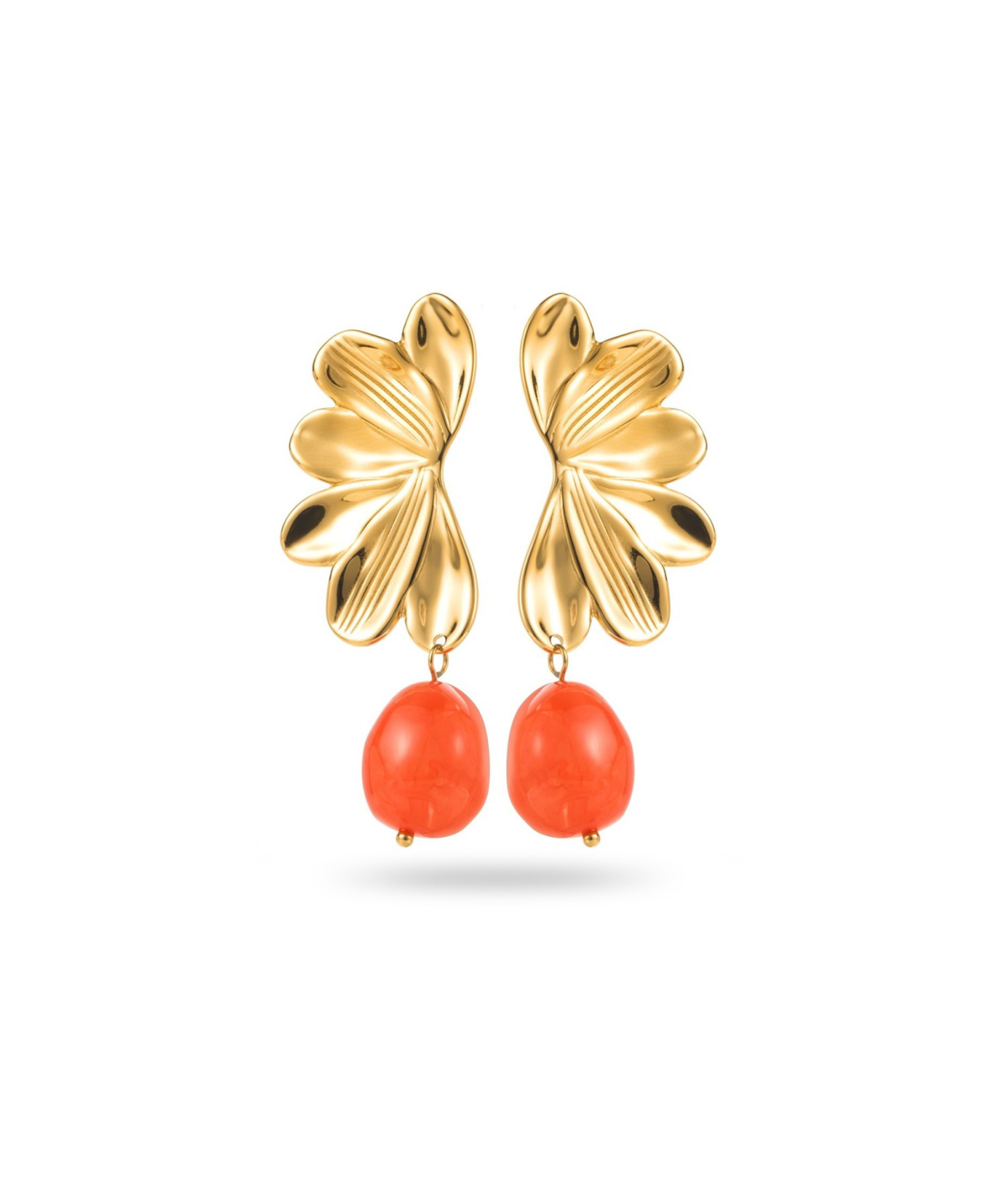 Auréa orange - Boucles d'oreilles pétales