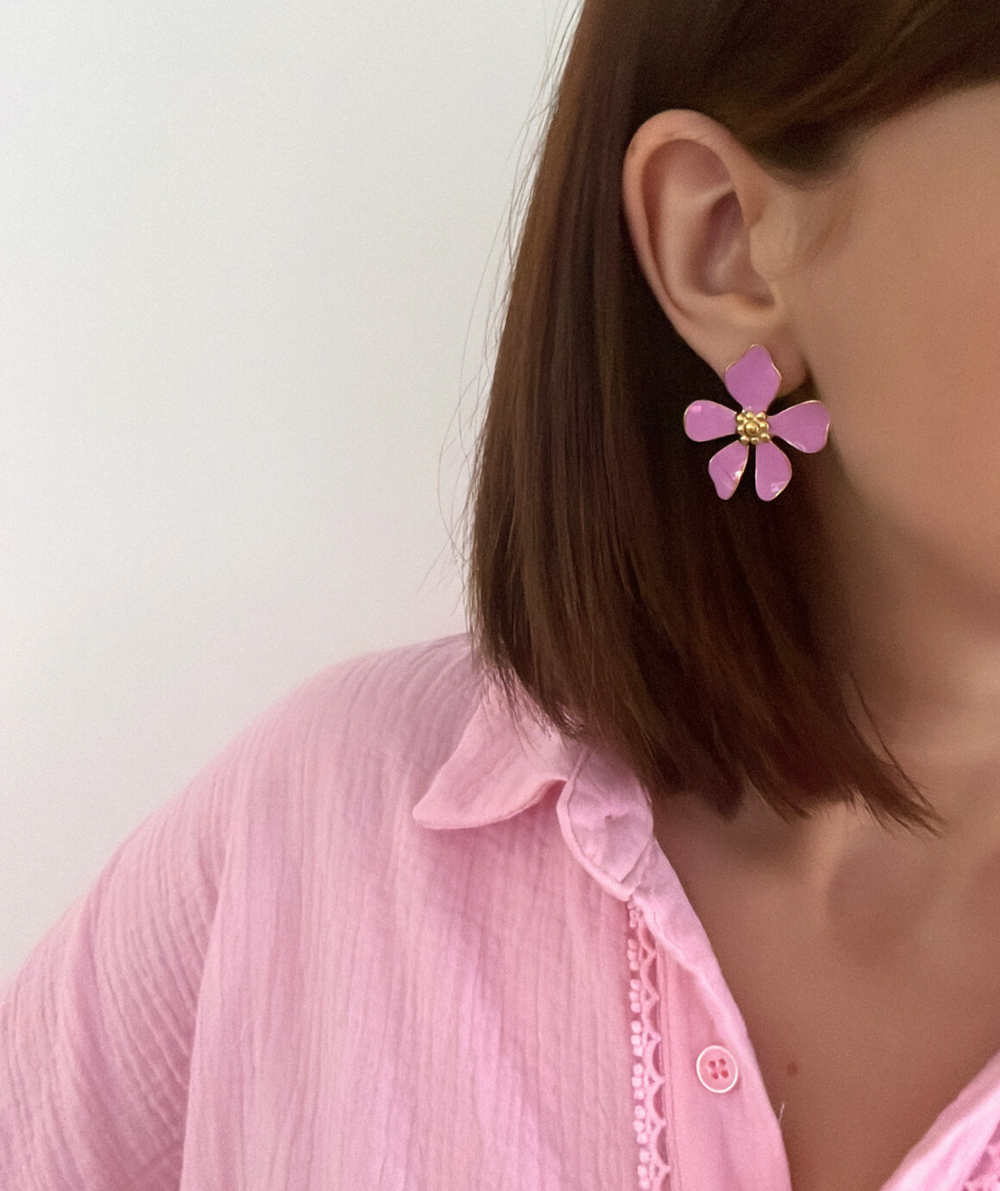 Viola mauves - Boucles d'oreilles fleurs