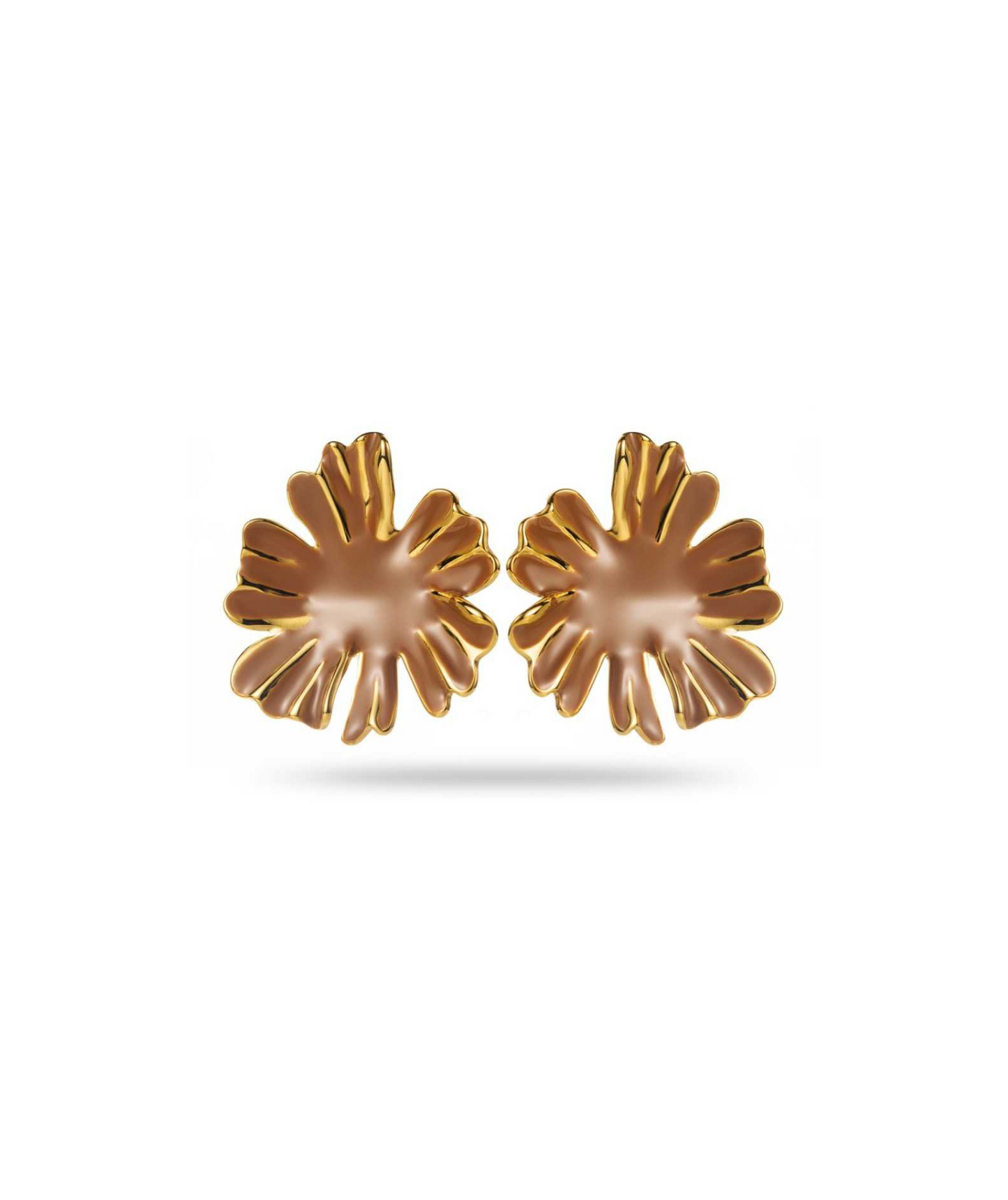 Vallia marron - Boucles d'oreilles fleurs