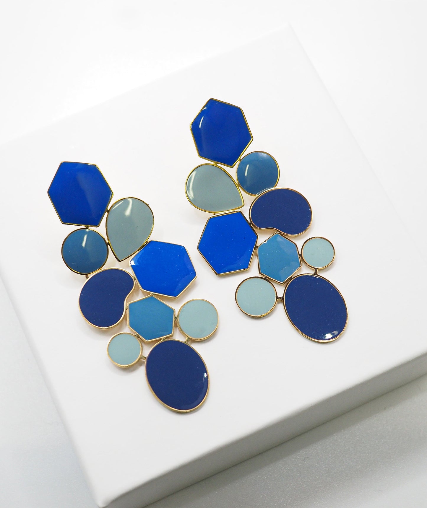 Boucles d'oreilles Adèle bleues