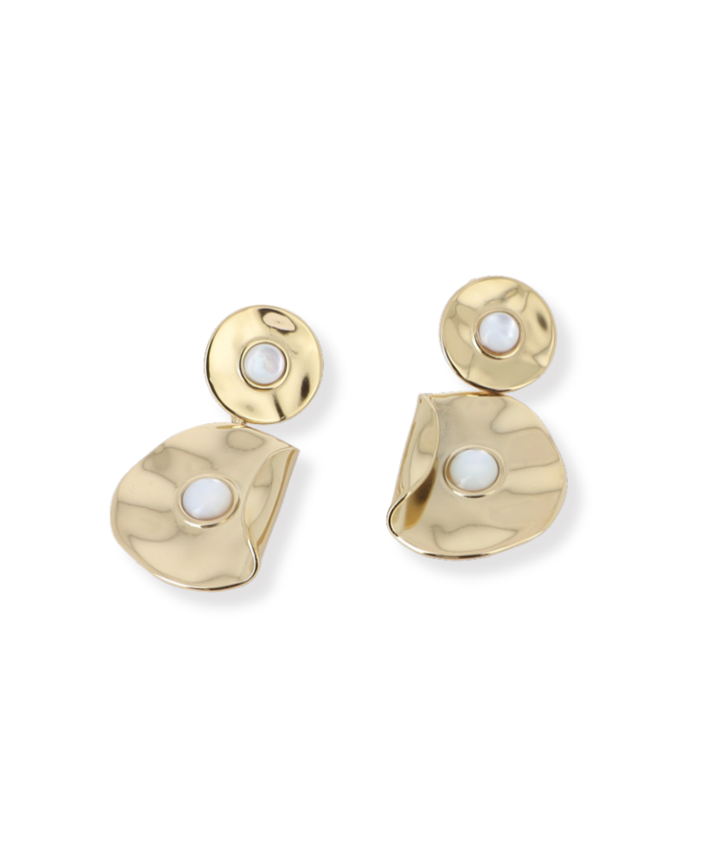 Alma blanches - Boucles d'oreilles froissées