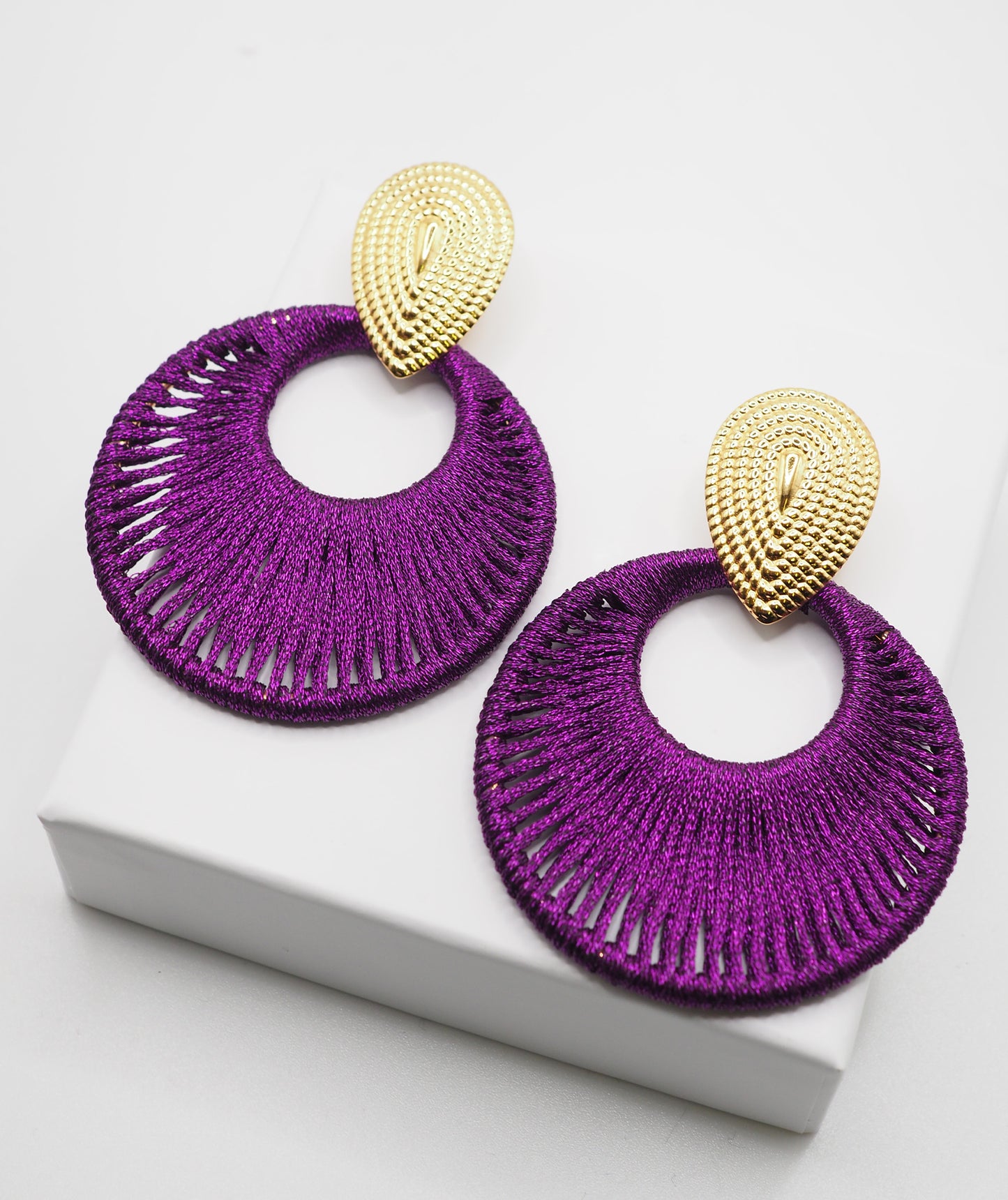 Boucles d'oreilles Anne mauves