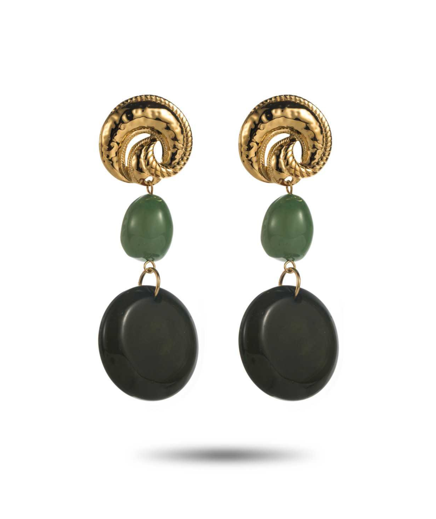 Linaé kaki - Boucles d'oreilles pastilles beiges
