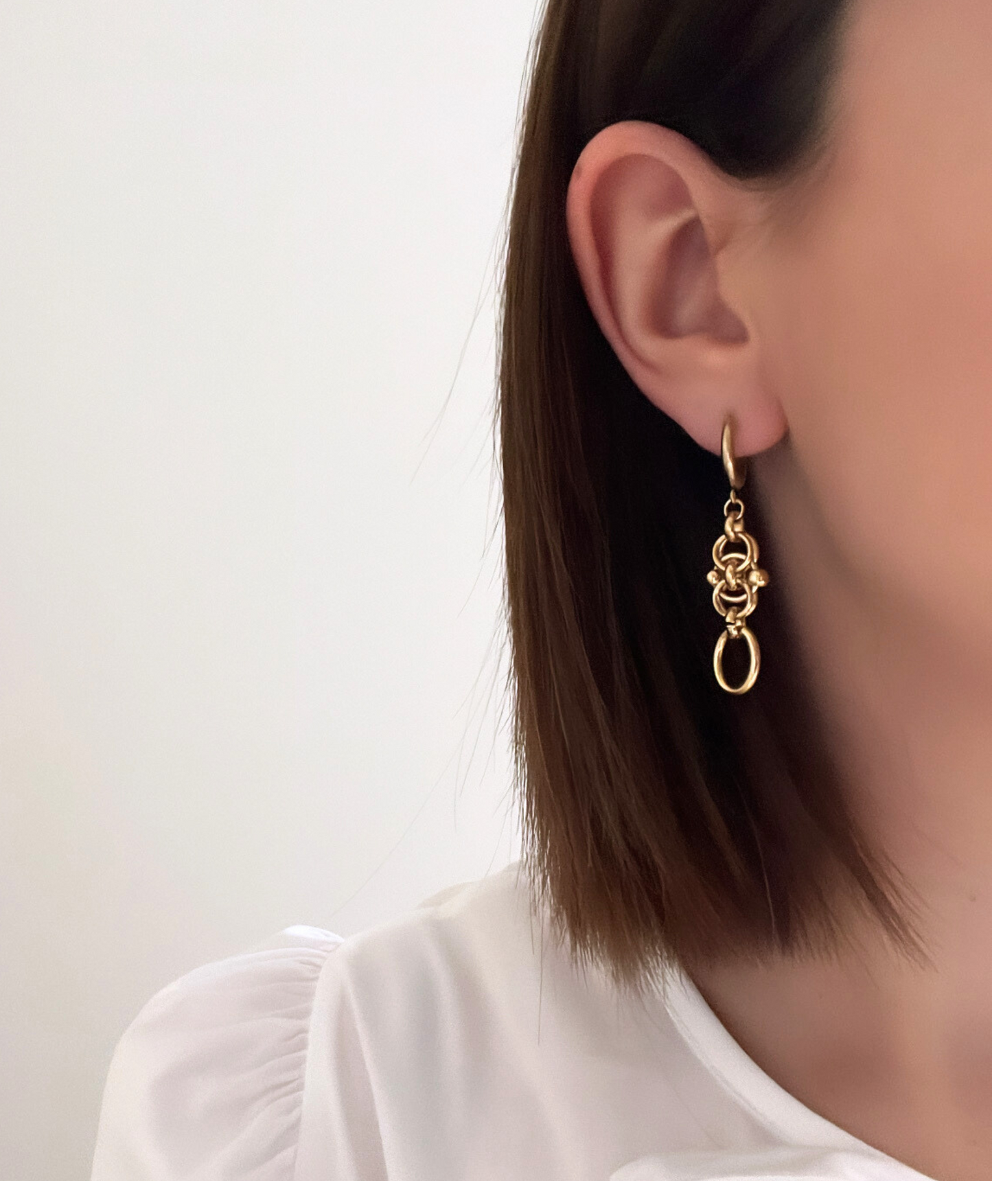 Chloé - Boucles d'oreilles pendantes acier doré