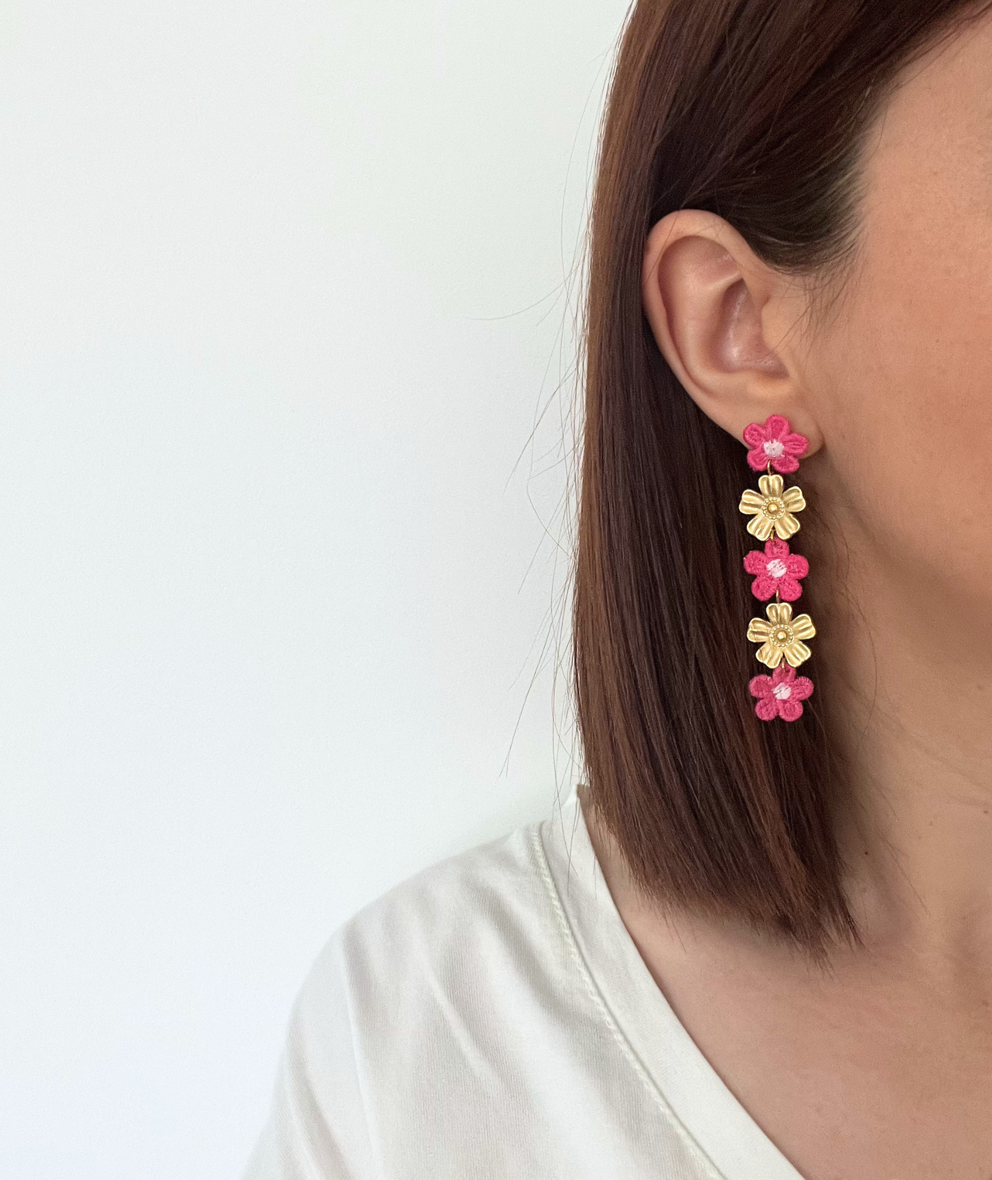Sonya - Boucles d'oreilles pendantes fleurs
