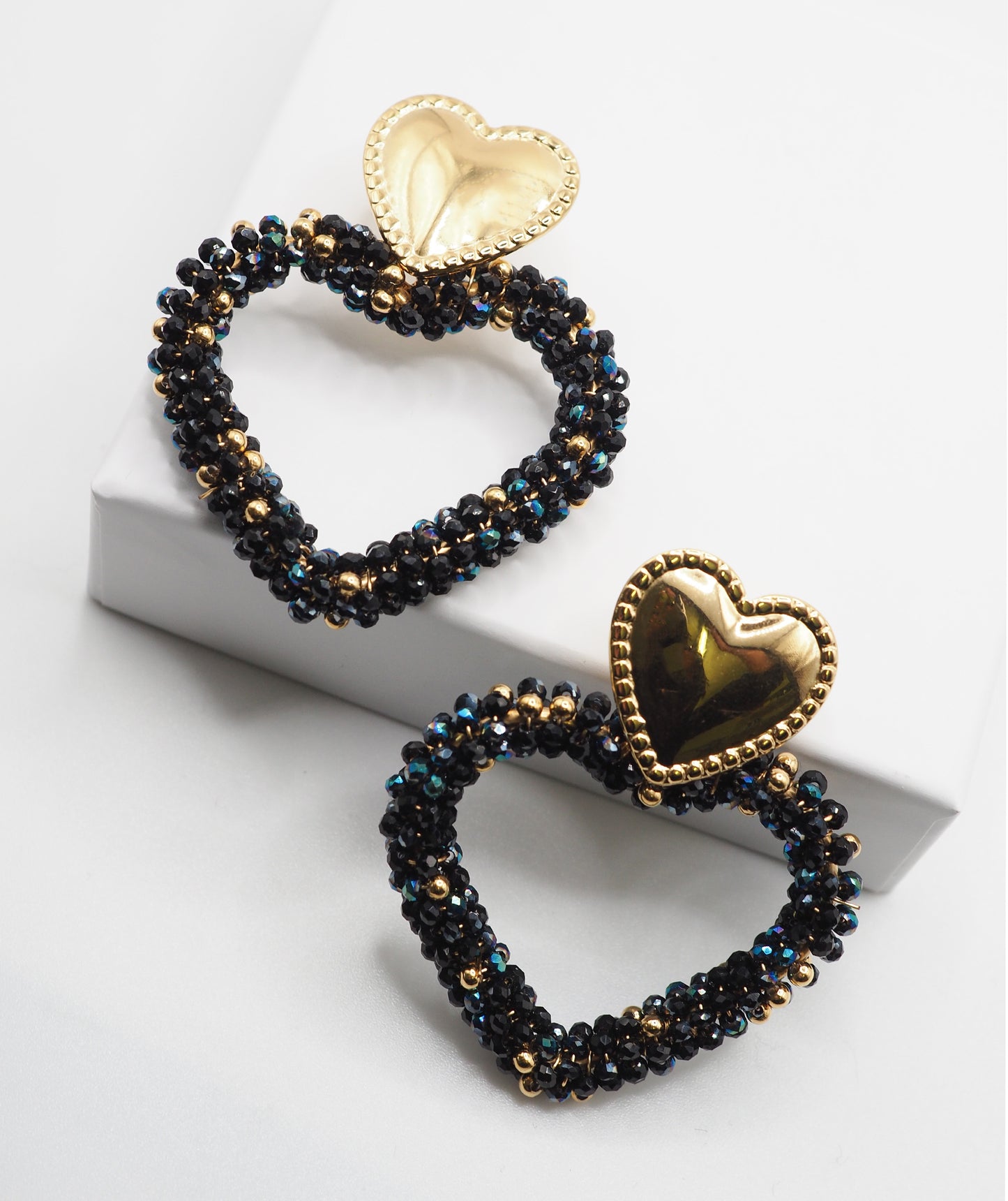 Boucles d'oreilles Coeur noires