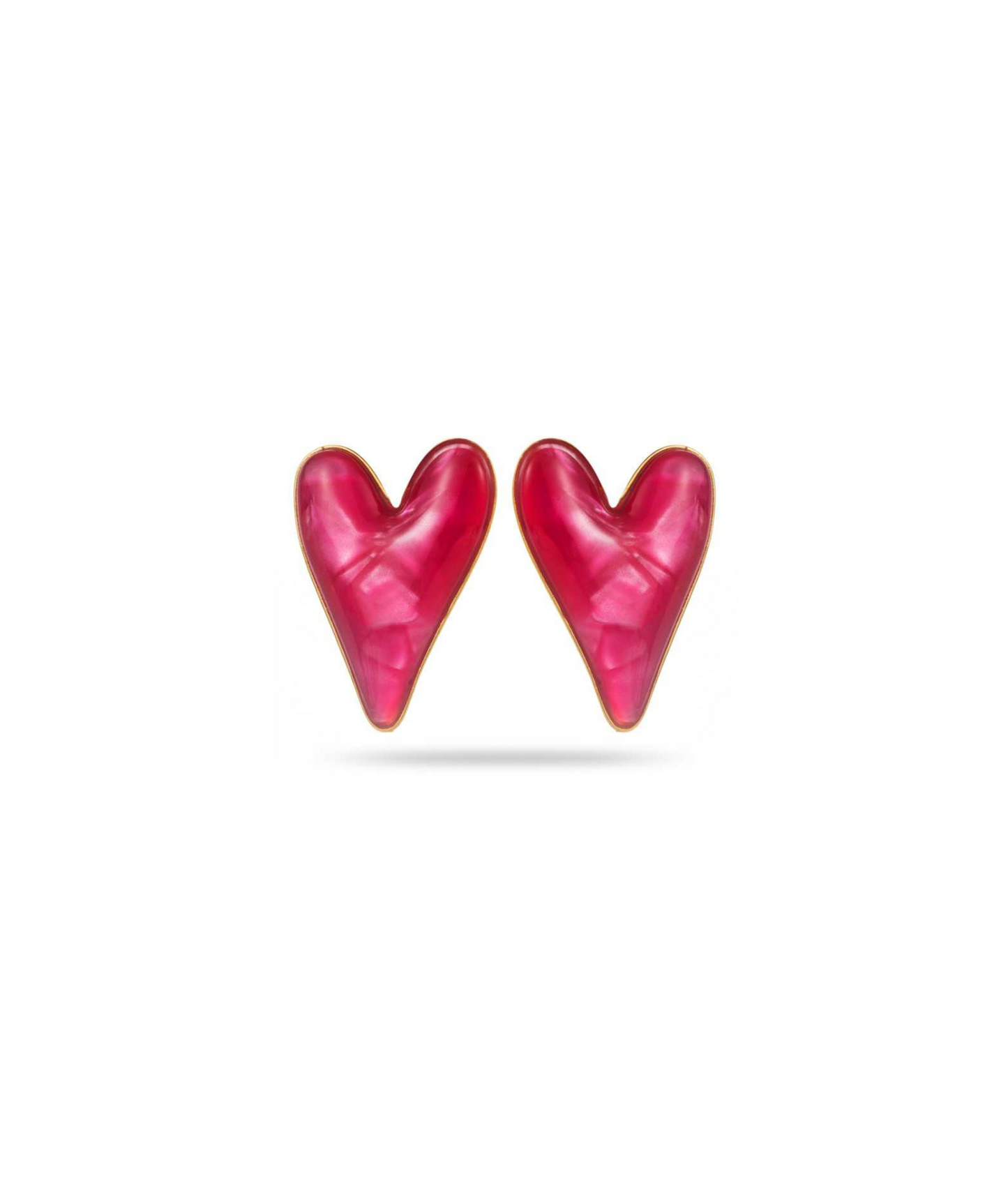 Noemi roses - Boucles d'oreilles puces coeur