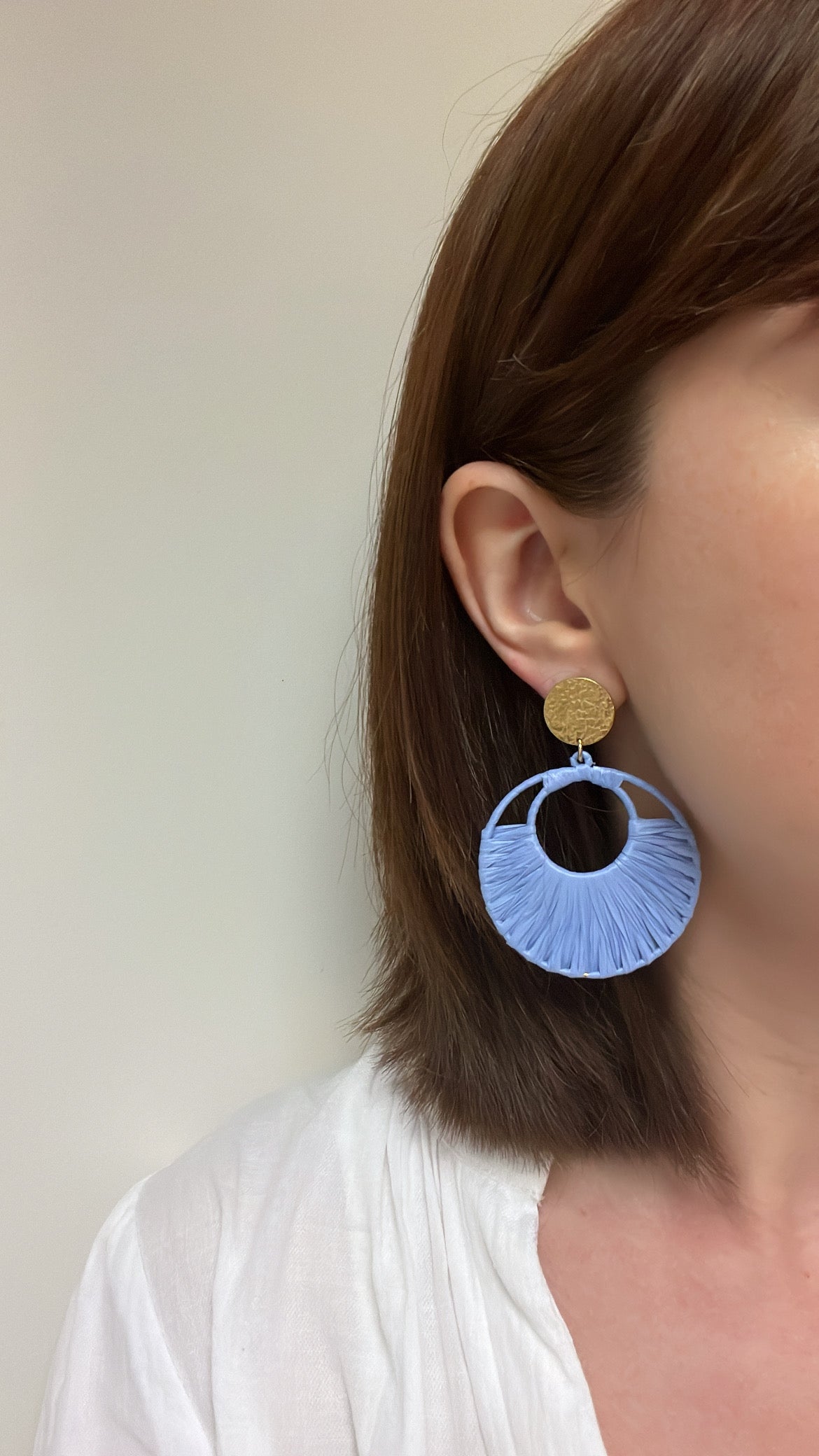 Isys - Boucles d'oreilles rondes raphia
