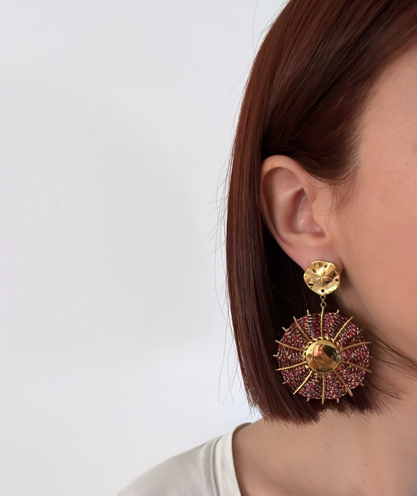 Jasna bordeaux - Boucles d’oreilles rondes