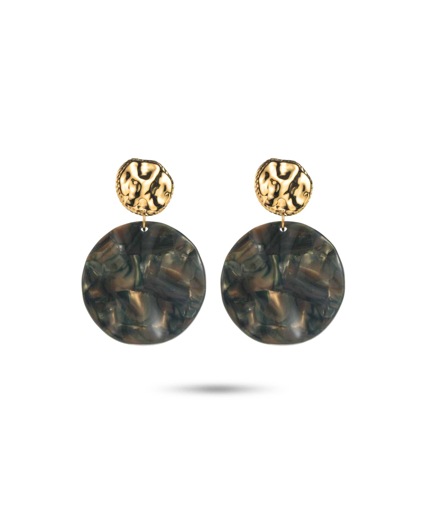 Liora kaki - Boucles d'oreilles rondes