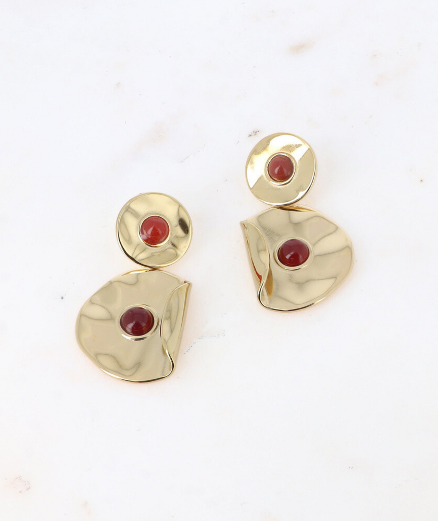 Alma rouges - Boucles d'oreilles froissées