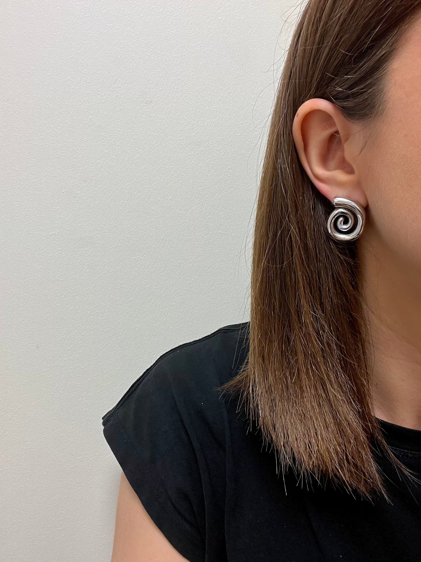 Carolina argentées - Boucles d'oreilles spirale