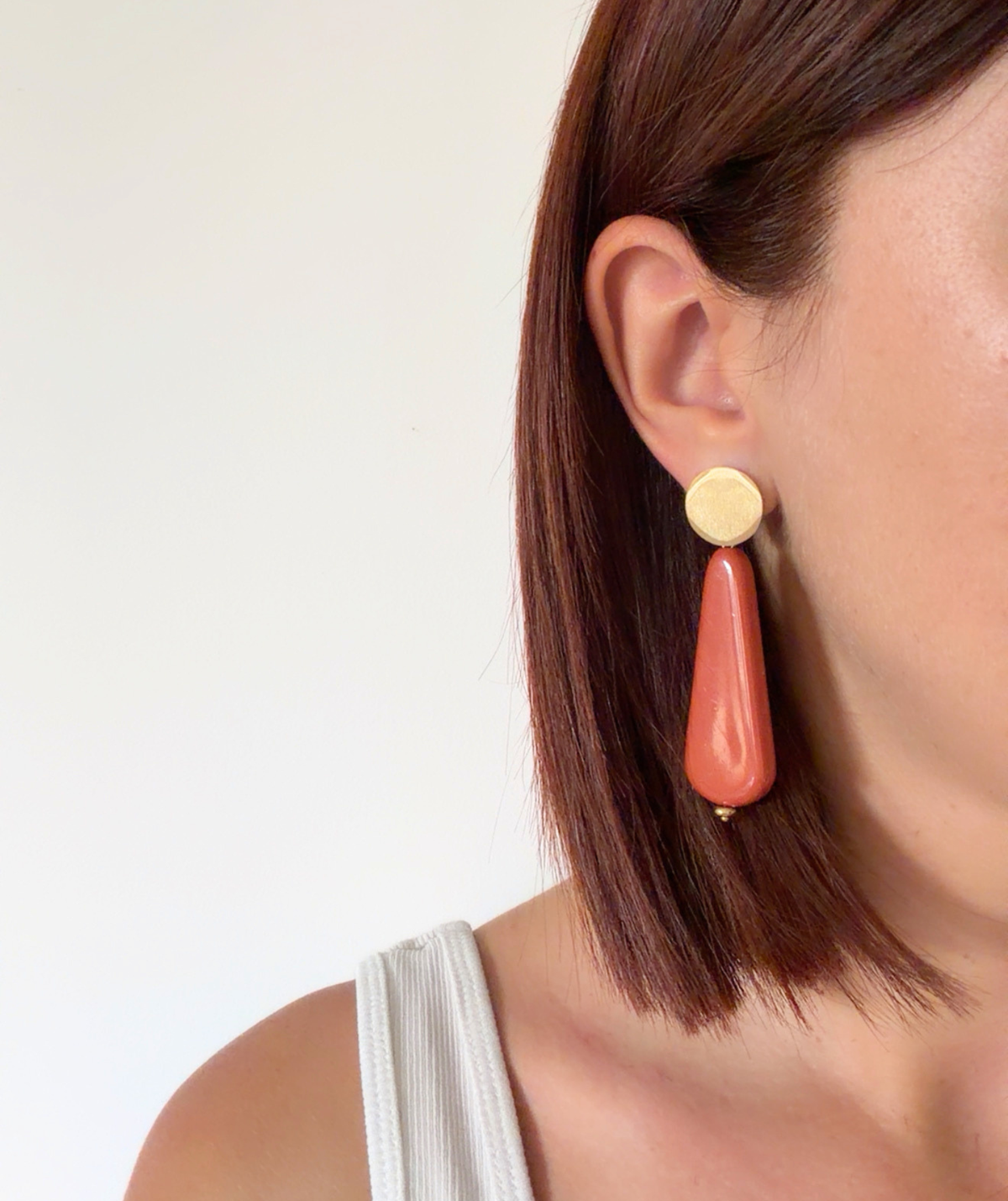 Isée - Boucles d’oreilles goutte terracotta