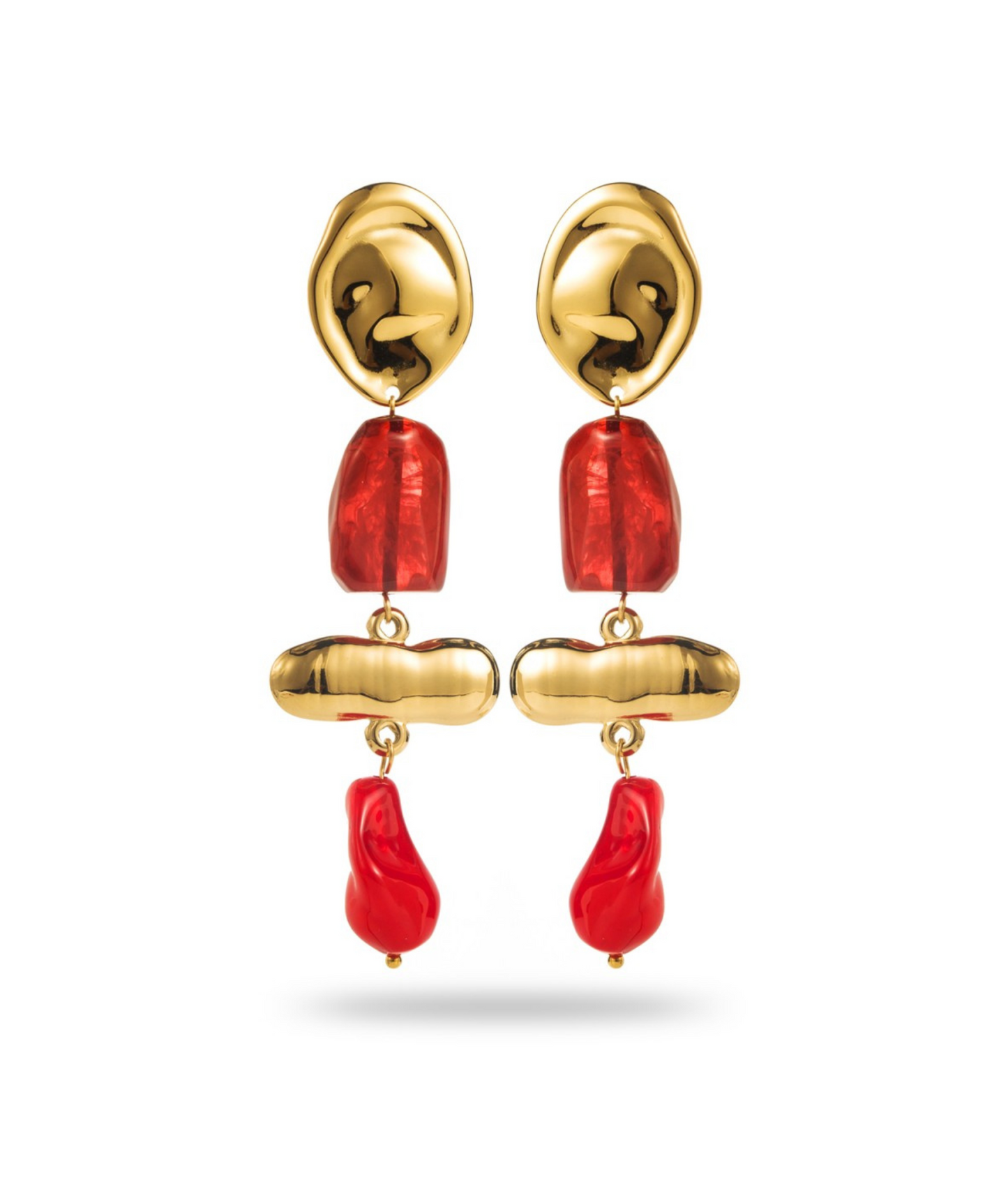 Clara rouges - Boucles d'oreilles pendantes