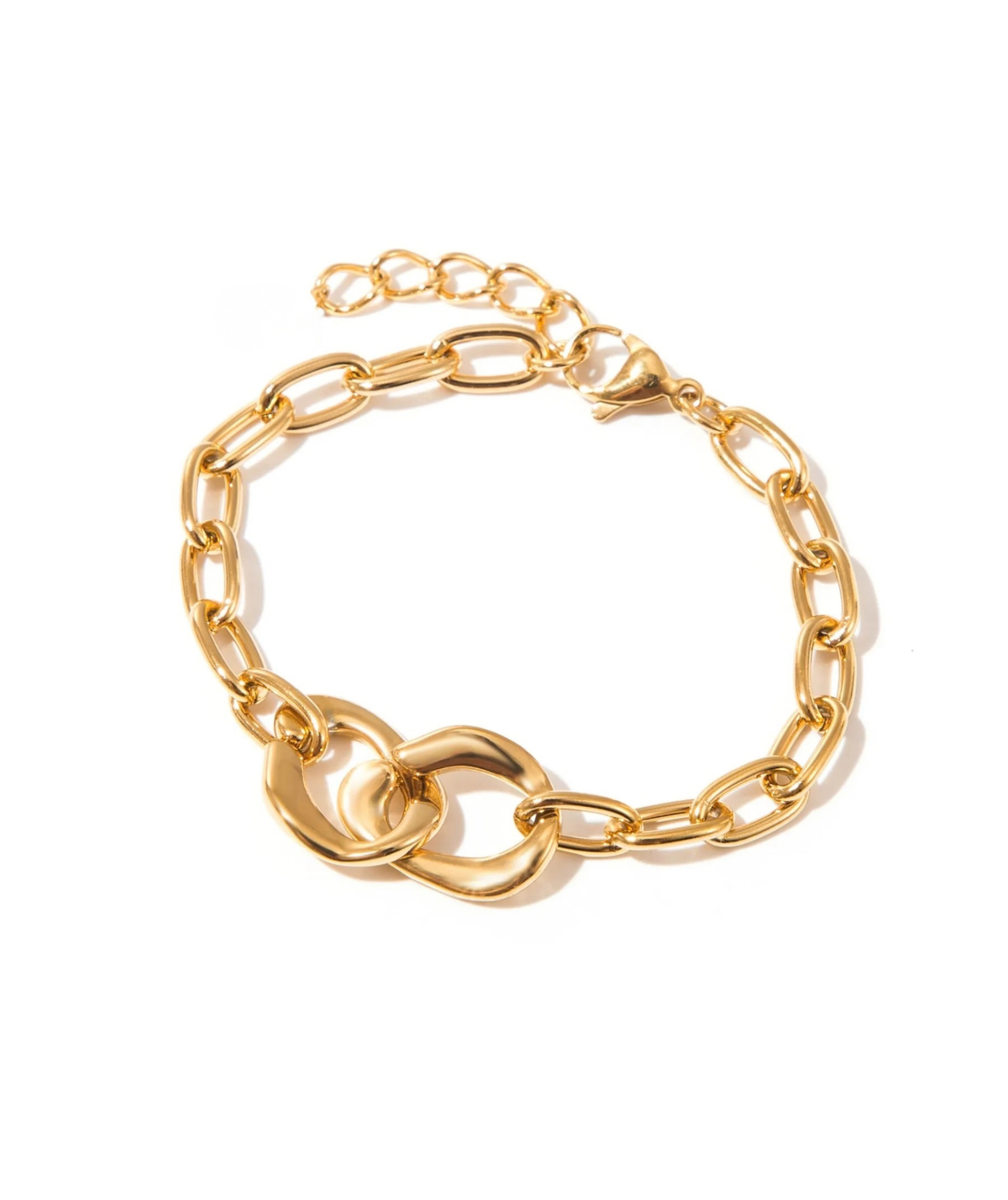 Nathalie - Bracelet doré à maillons entrelacés