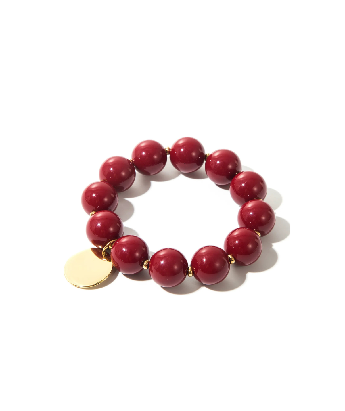 Maïline - Bracelet grosses perles bordeaux