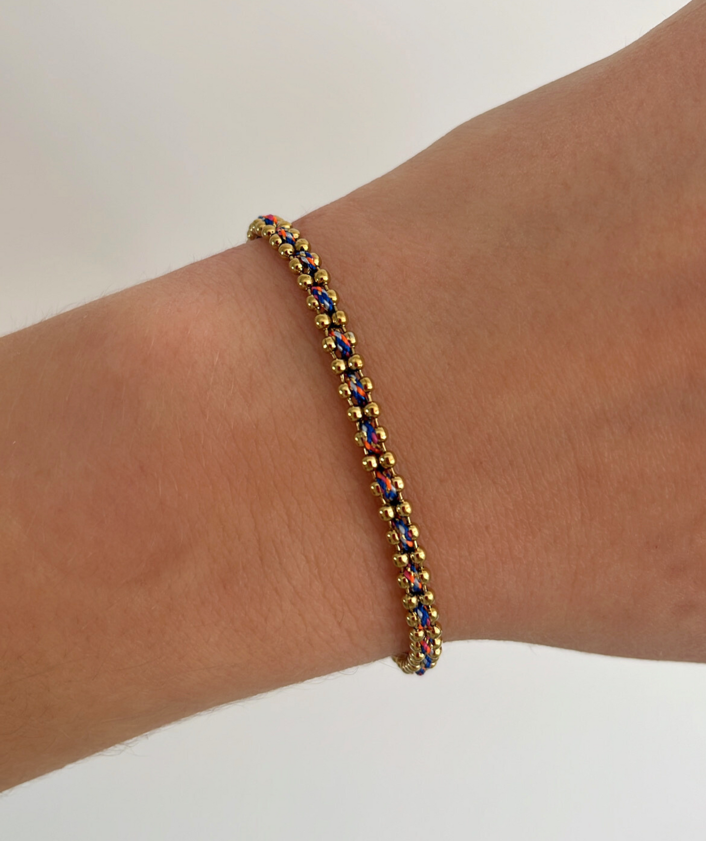 Deby bleu - Bracelet cordon fin