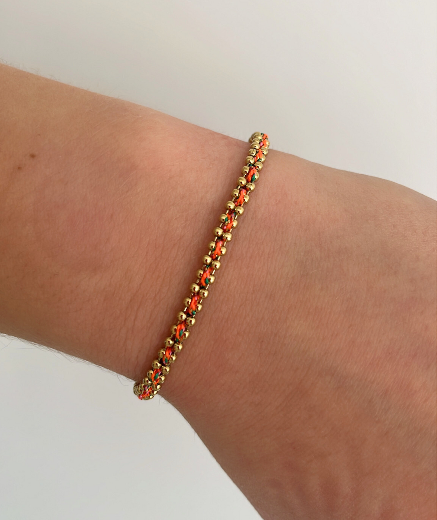 Deby orange - Bracelet cordon fin
