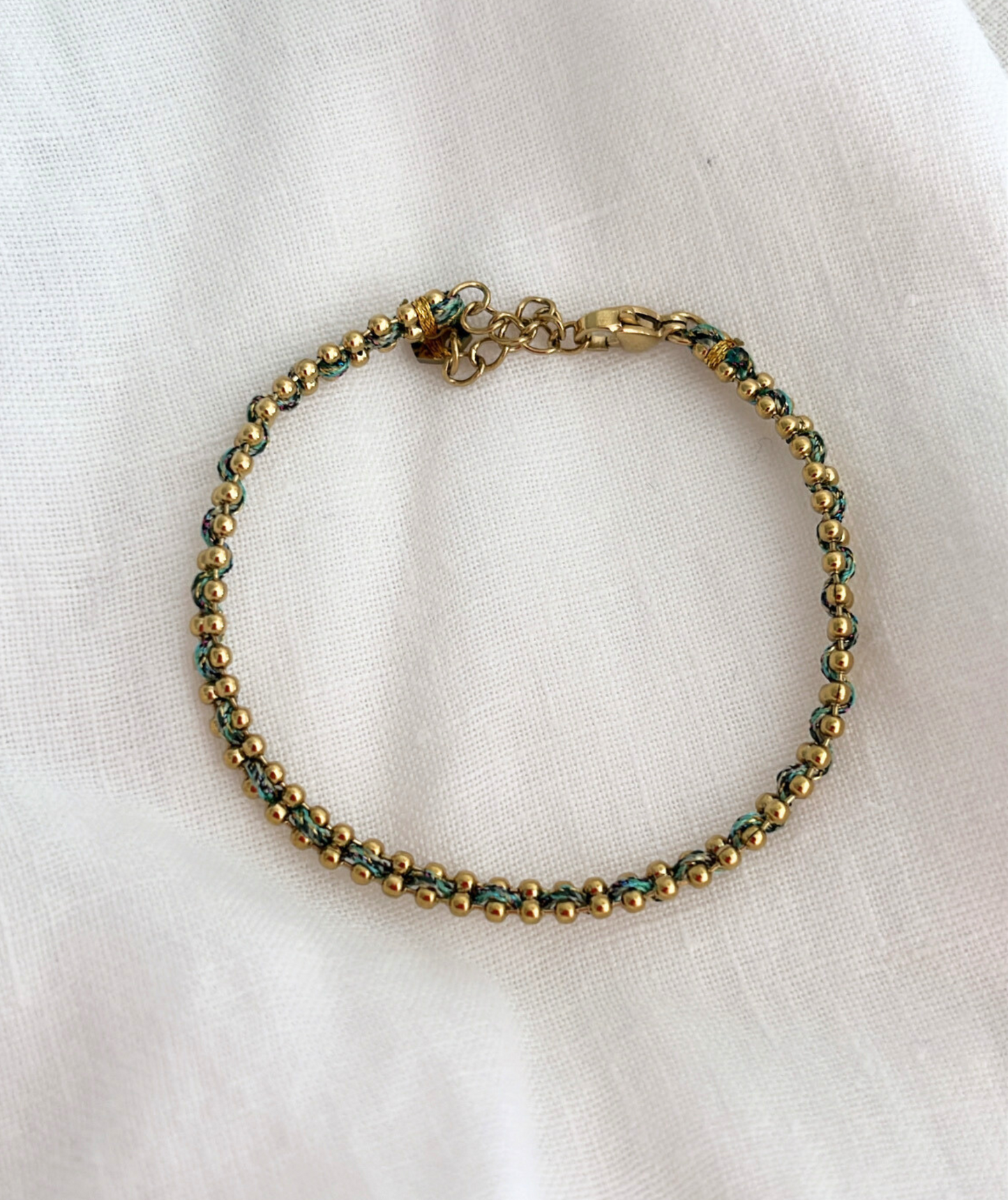 Deby vert - Bracelet cordon fin