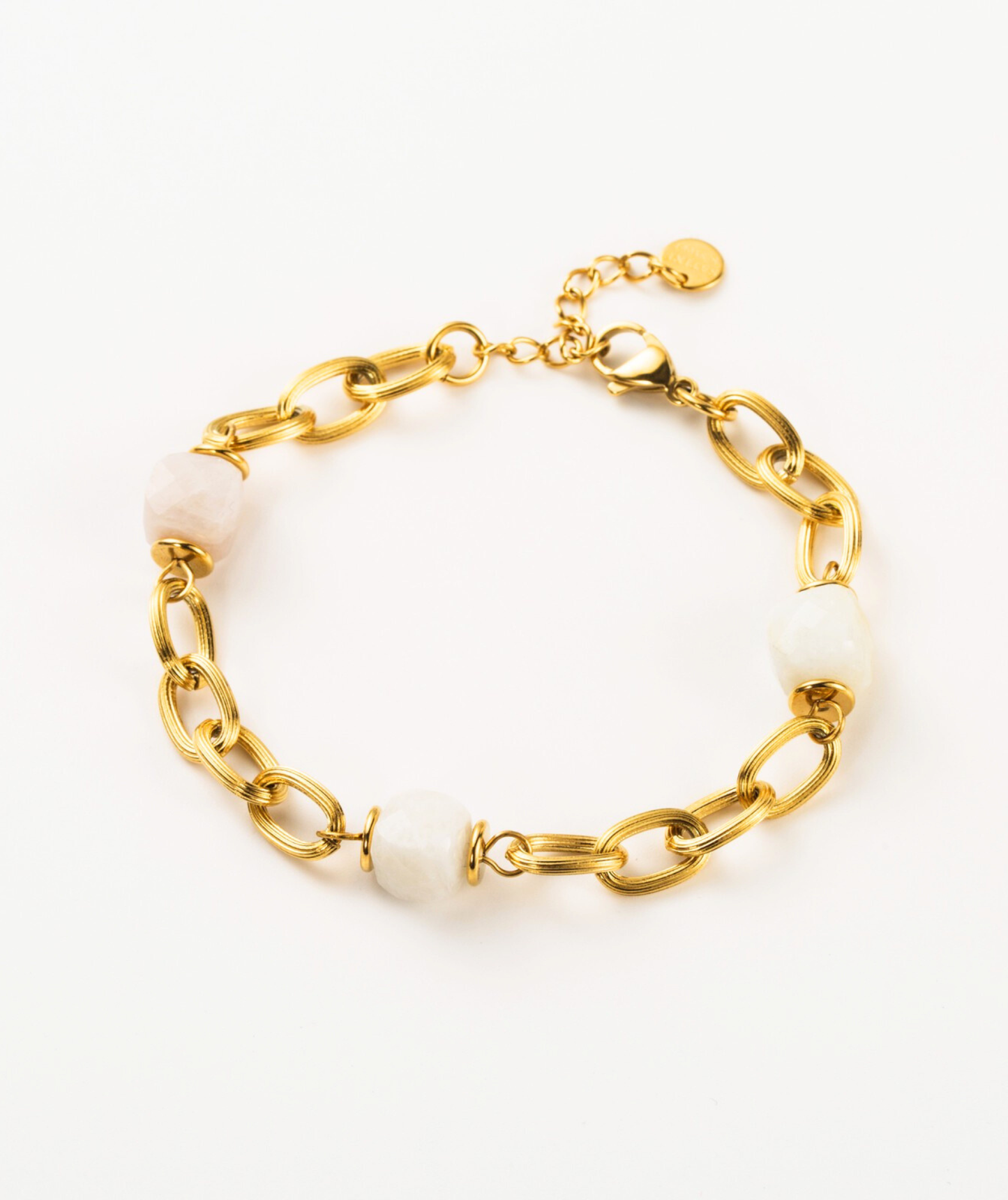 Simone blanc - Bracelet chaîne