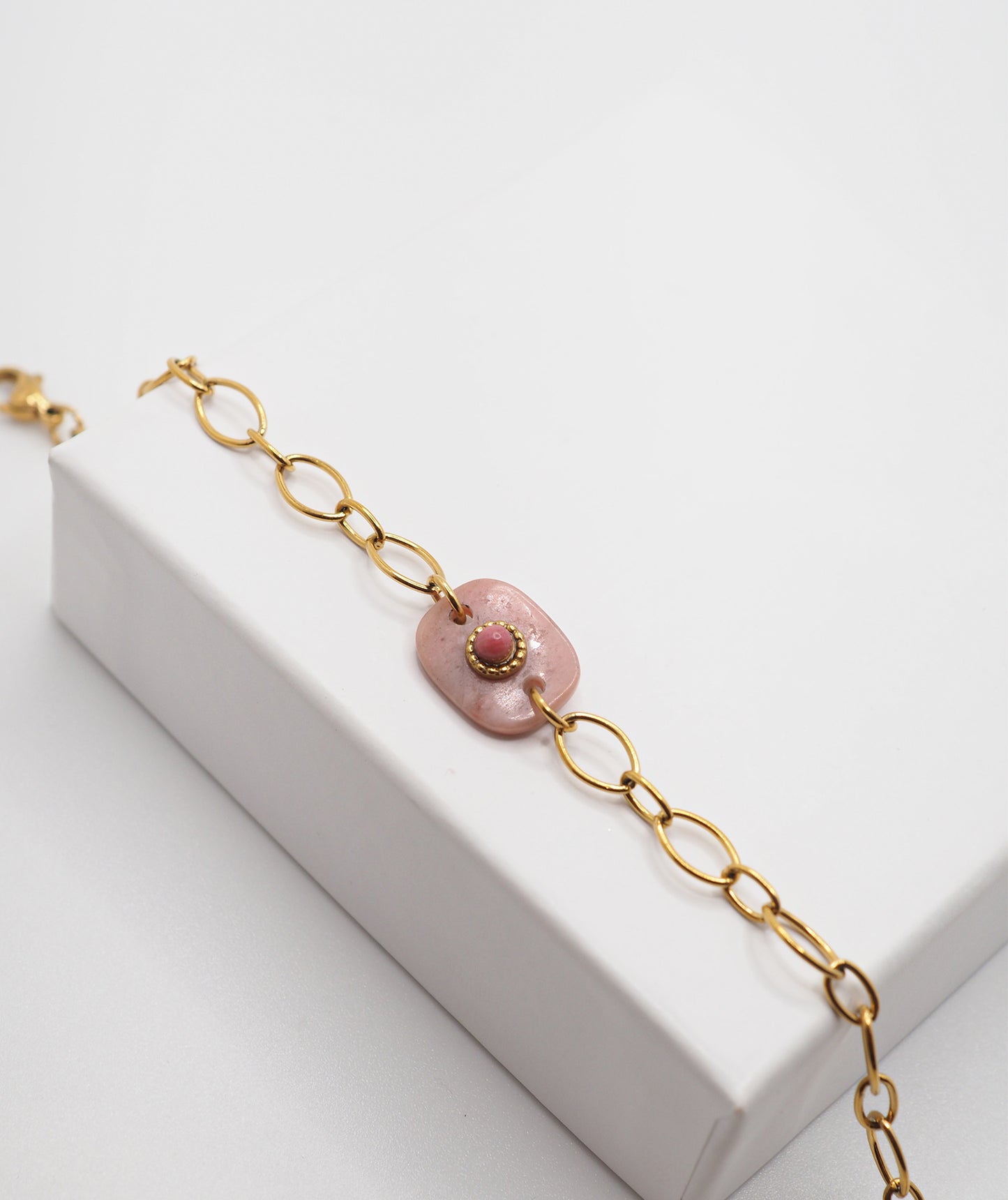bracelet chaine à maillon doré en acier inoxydable