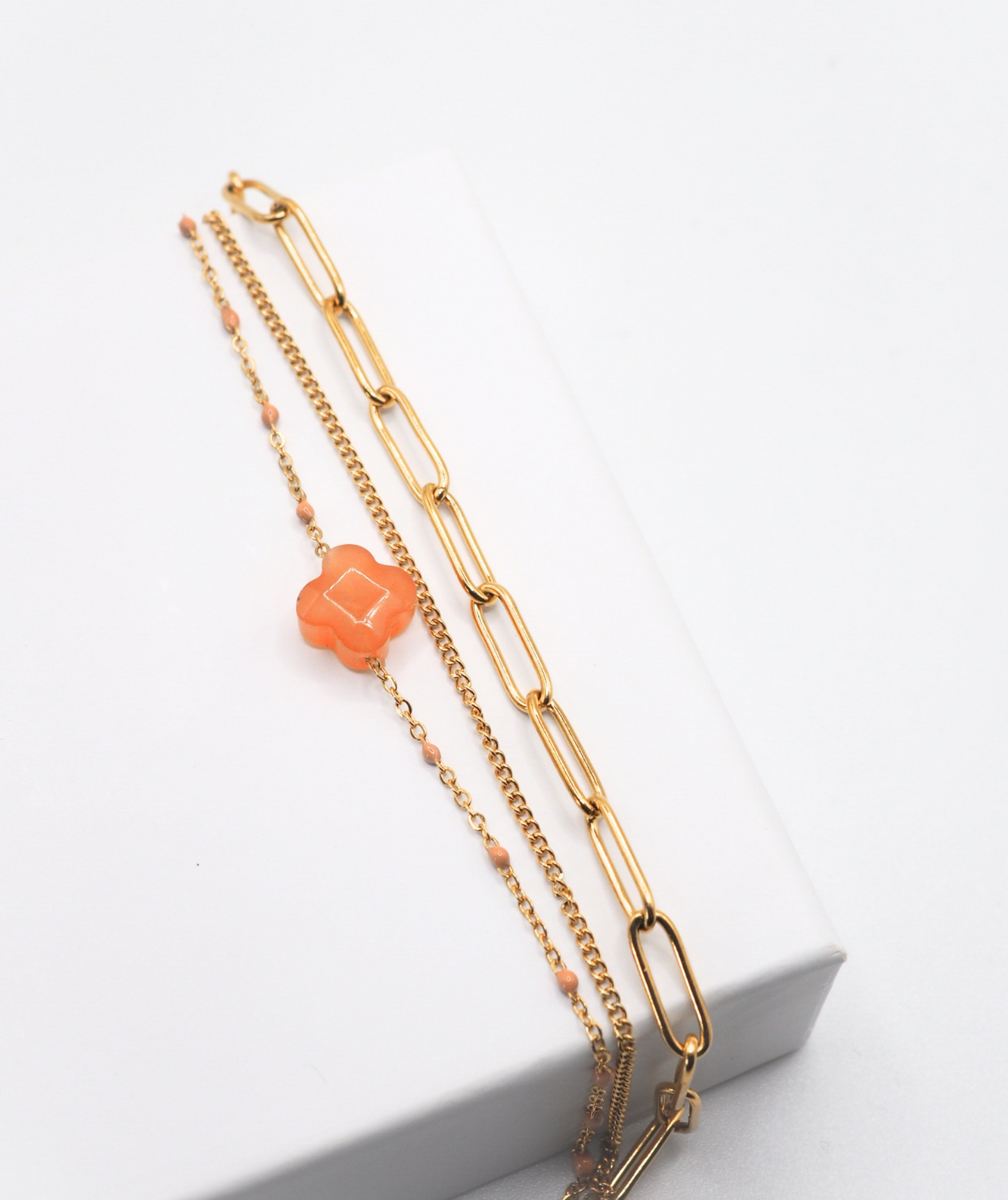 Lysidice - Bracelet multirangs trèfles
