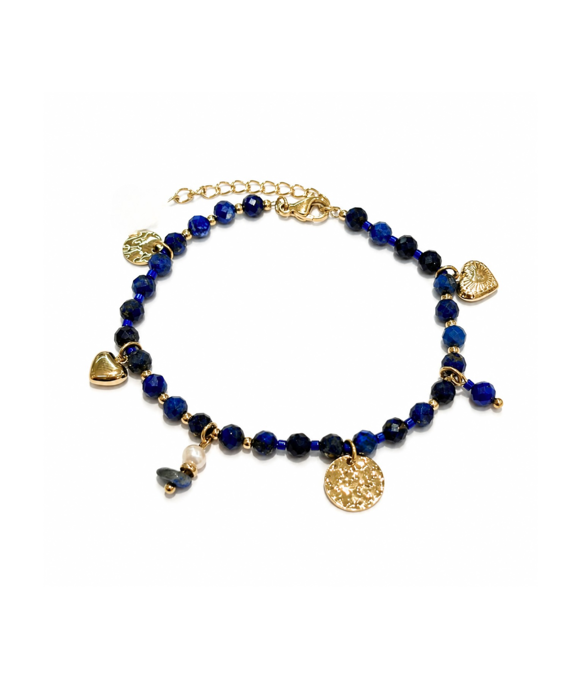 Manie bleu - Bracelet bleu à pampilles