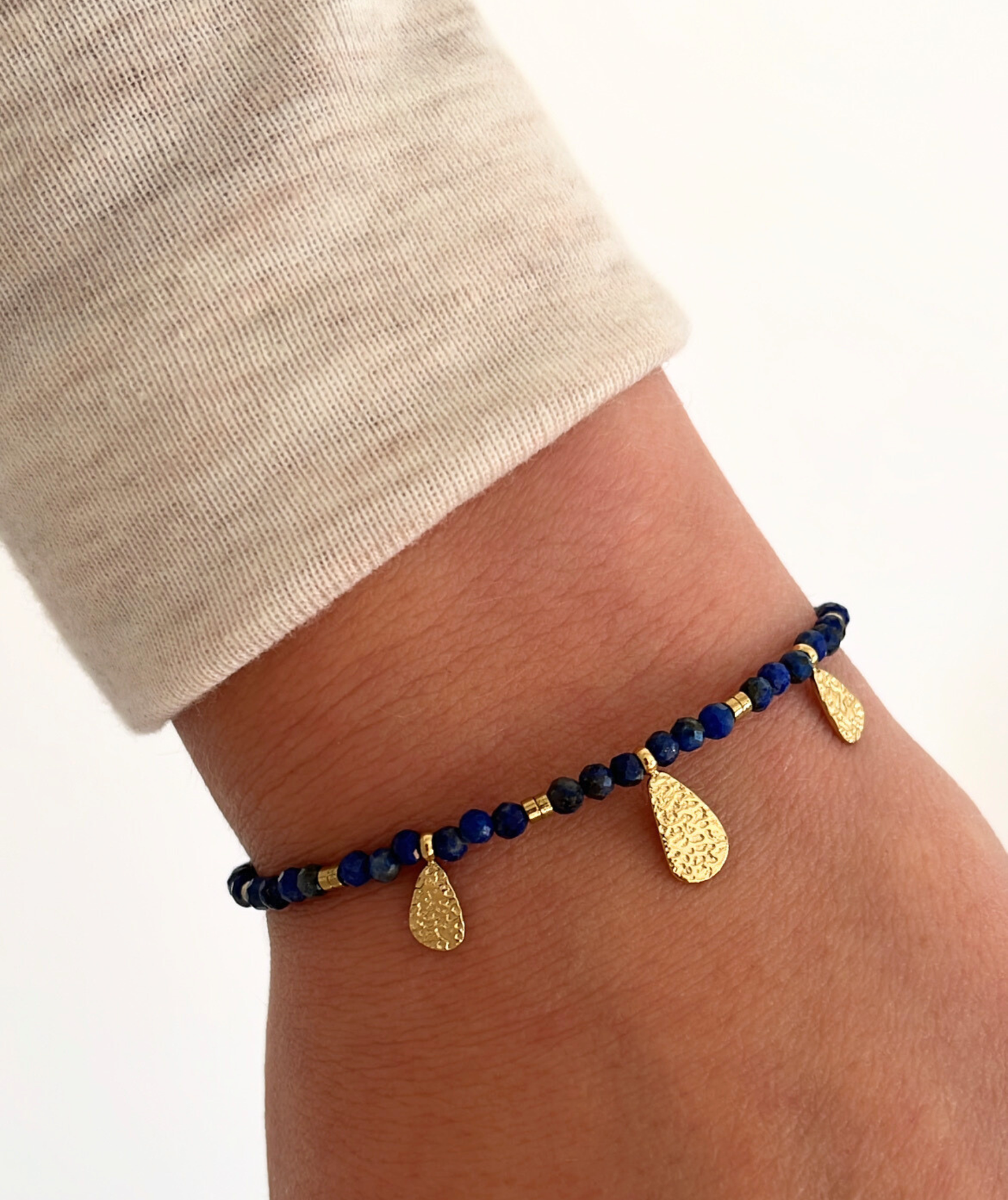 Oumy bleu - Bracelet pampilles