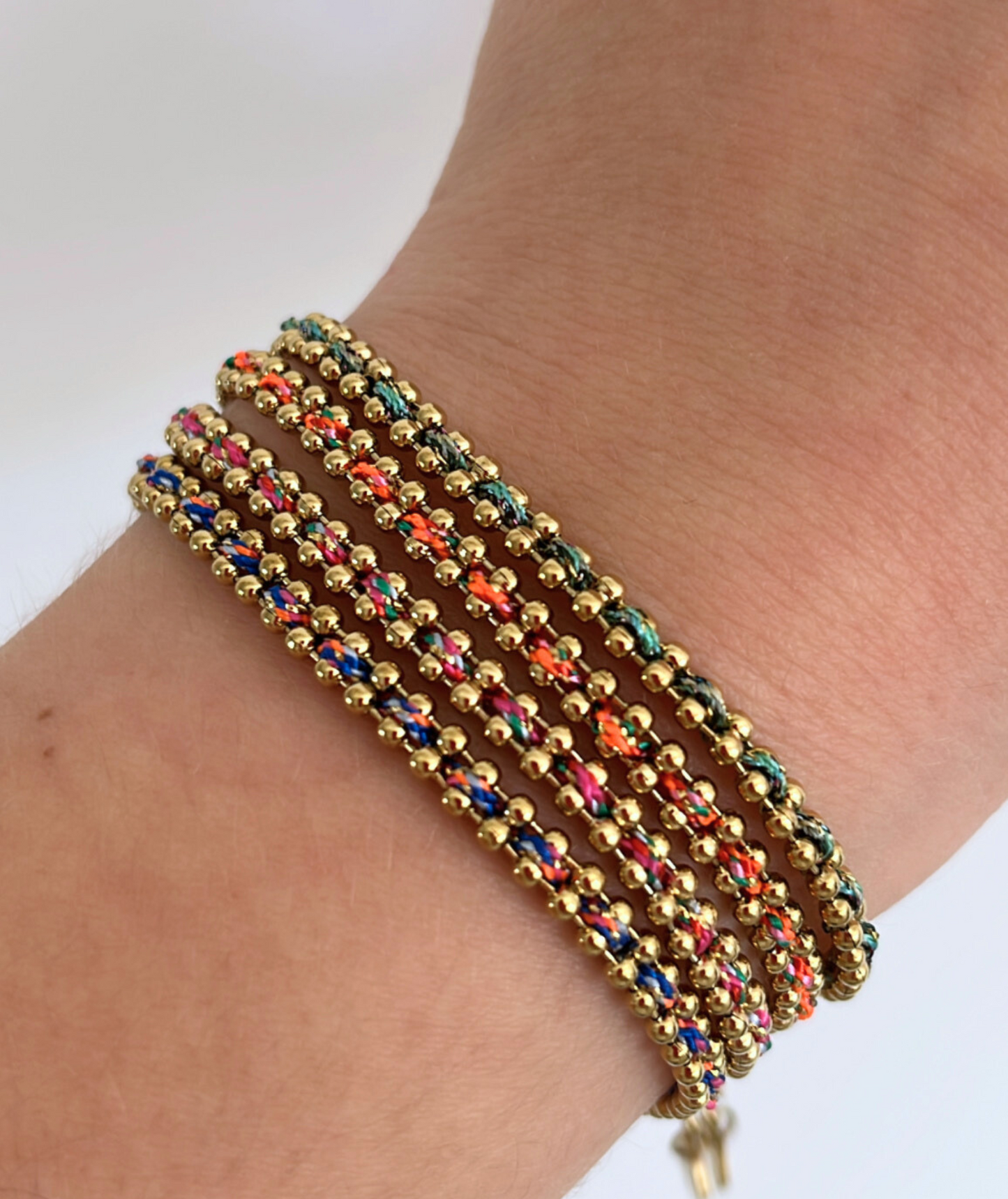 Deby vert - Bracelet cordon fin