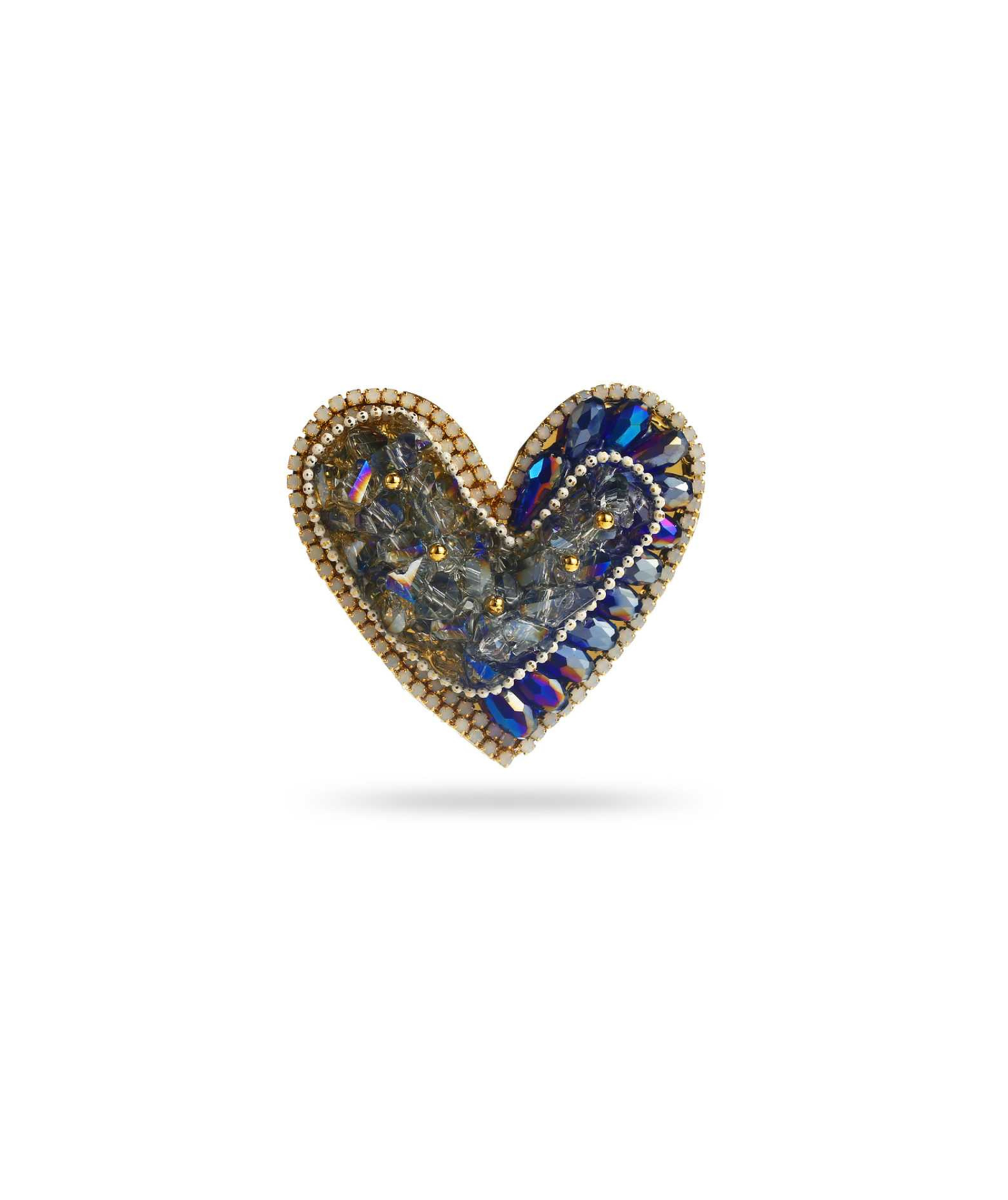 Broche coeur bleu