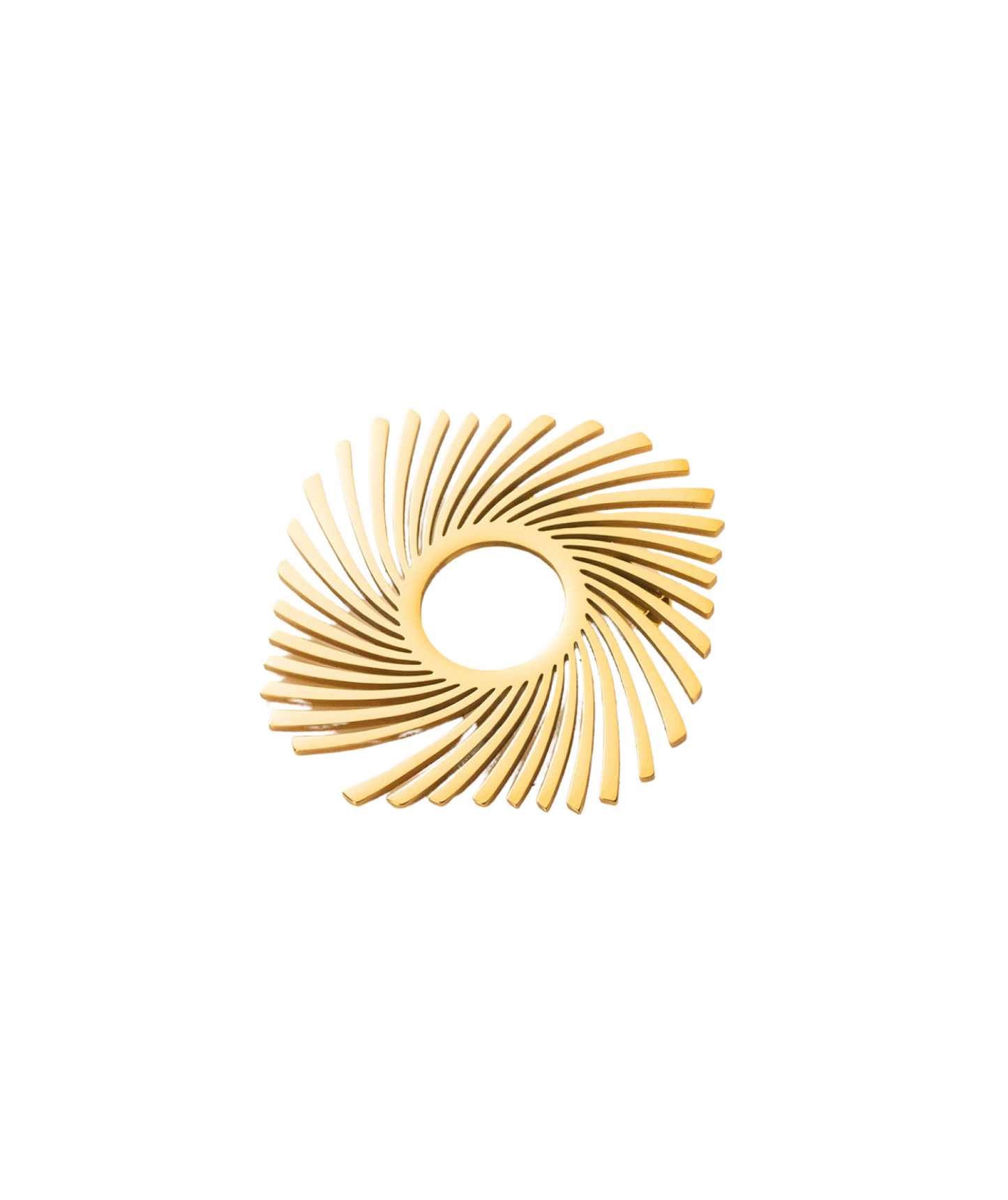 Broche dorée tourbillon en acier